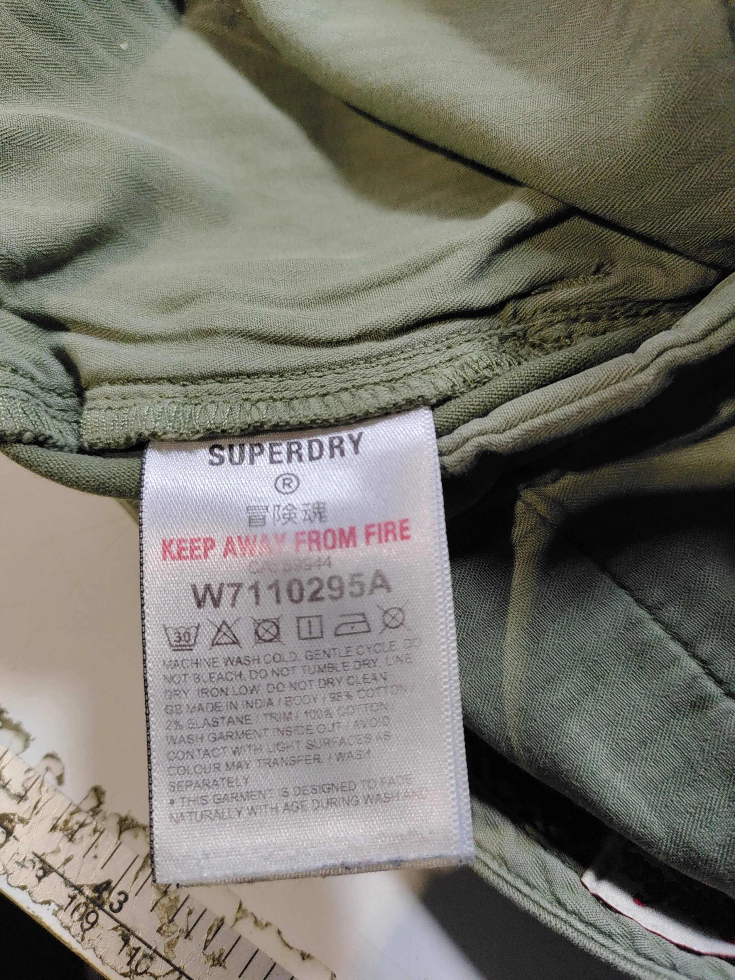 Superdry Women's Shorts UK 14 Green Cotton with Elastane Cut-Off - Image 6