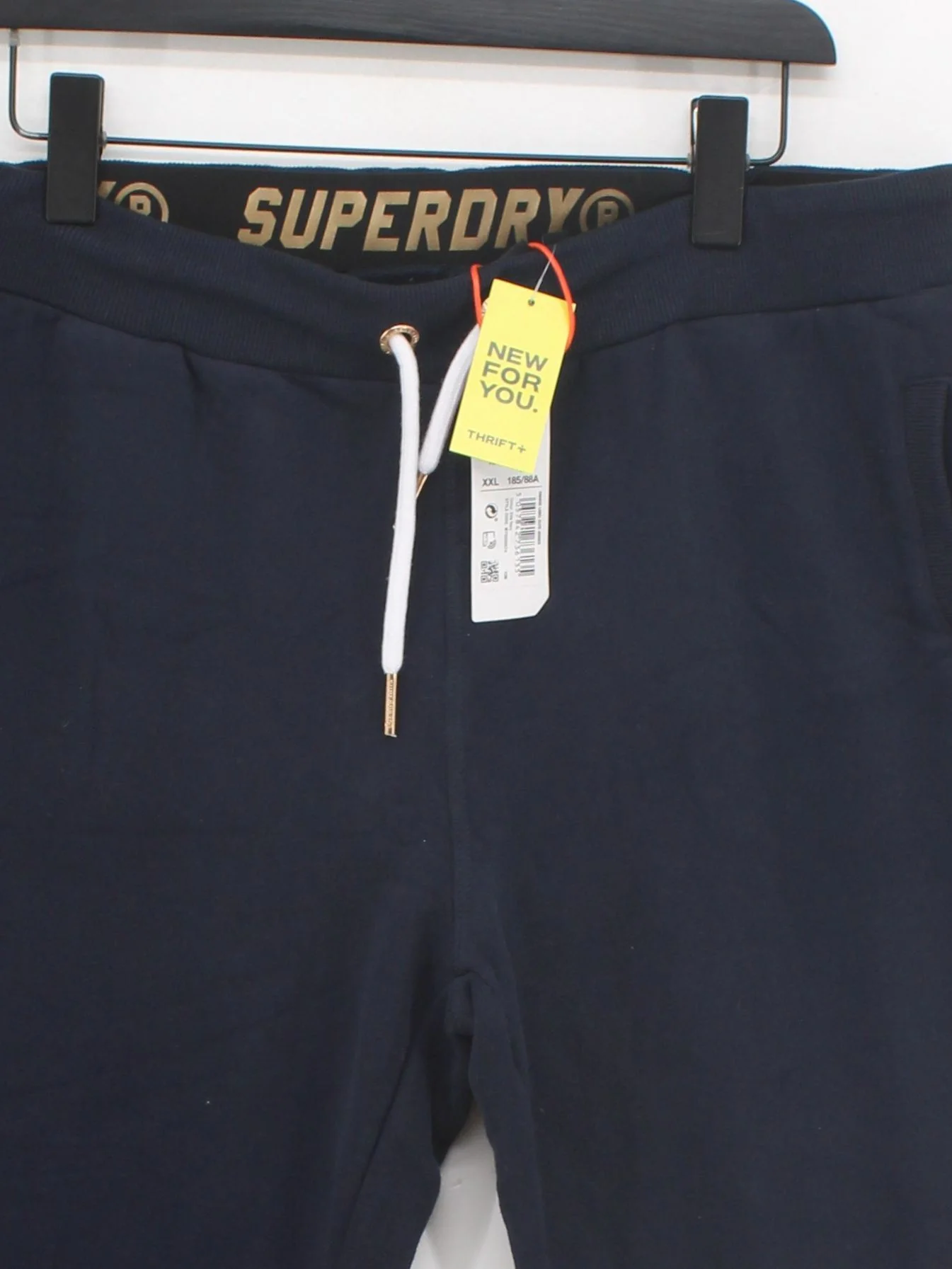 Superdry Women's Sports Bottoms UK 18 Blue Cotton with Polyester Sweatpants - Image 3
