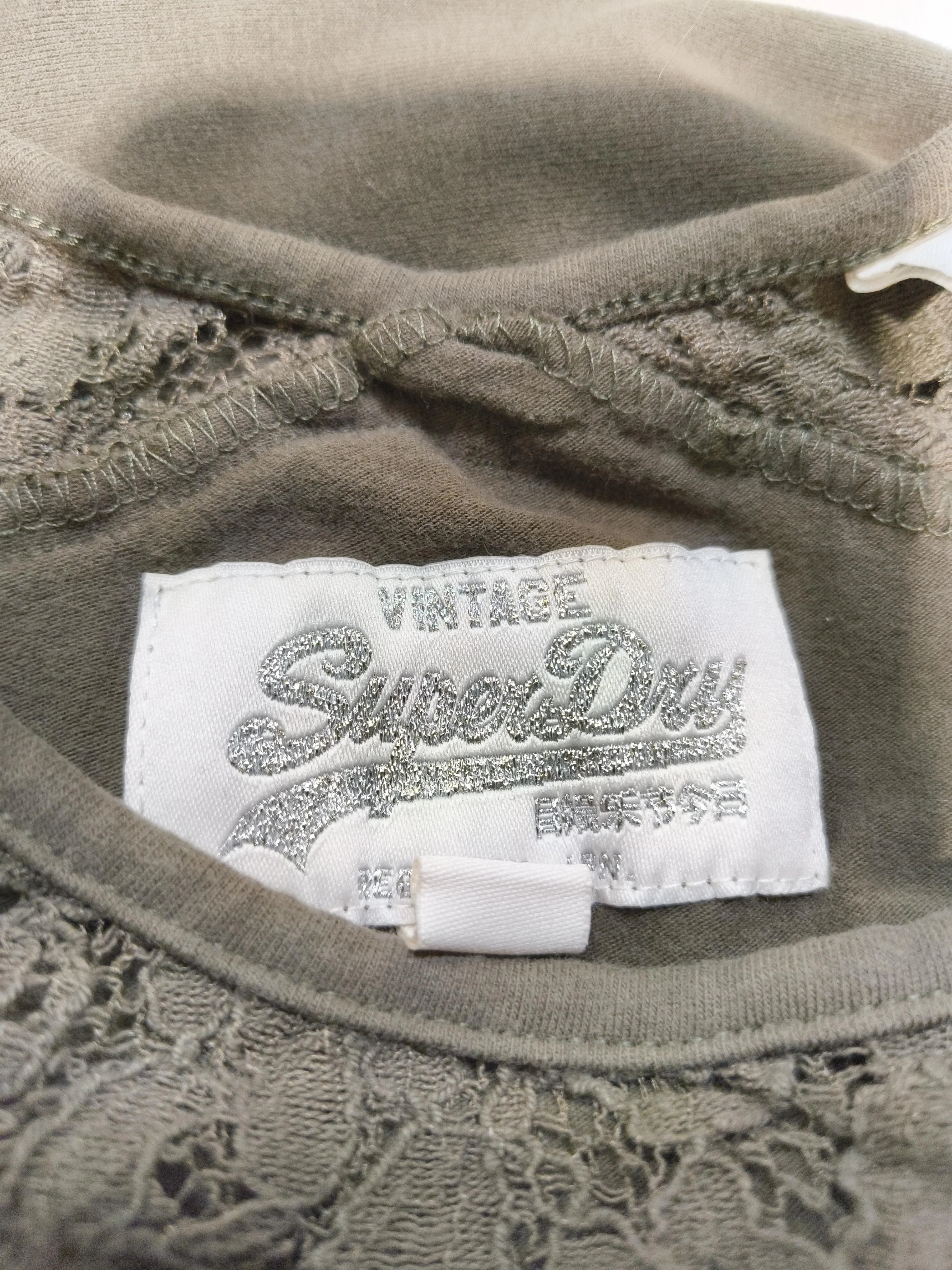Superdry Women's T-Shirt S Green Cotton with Elastane Basic - Image 5