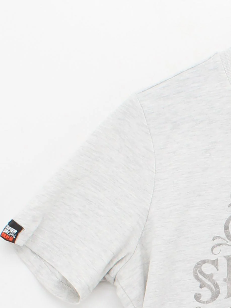 Superdry Women's T-Shirt UK 14 Grey Cotton with Polyester Basic - Image 4