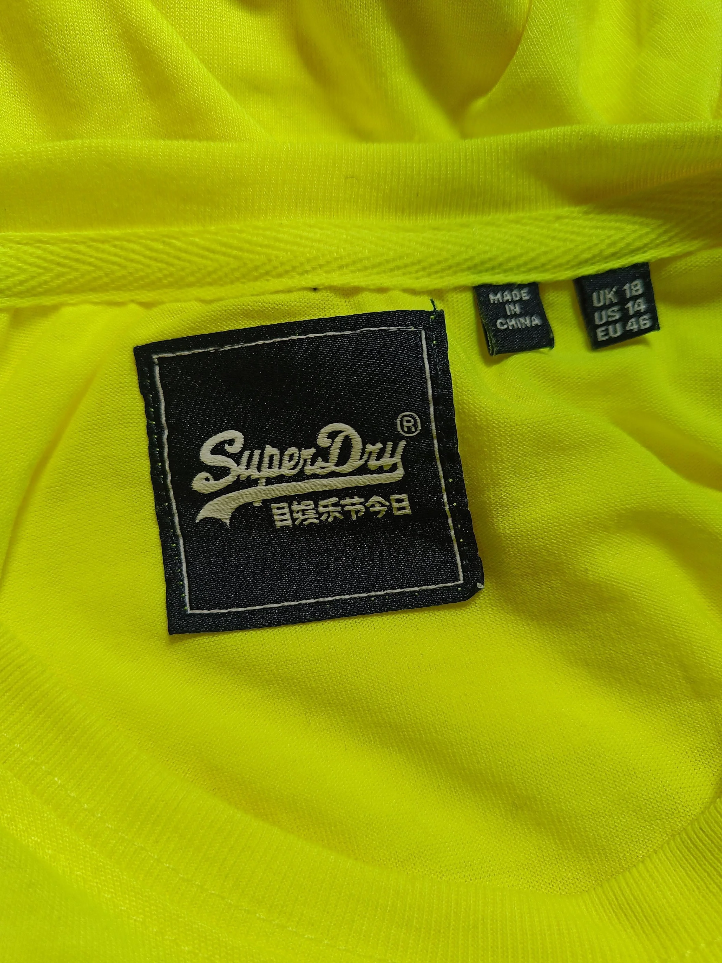 Superdry Women's T-Shirt UK 18 Yellow 100% Polyester Basic - Image 6