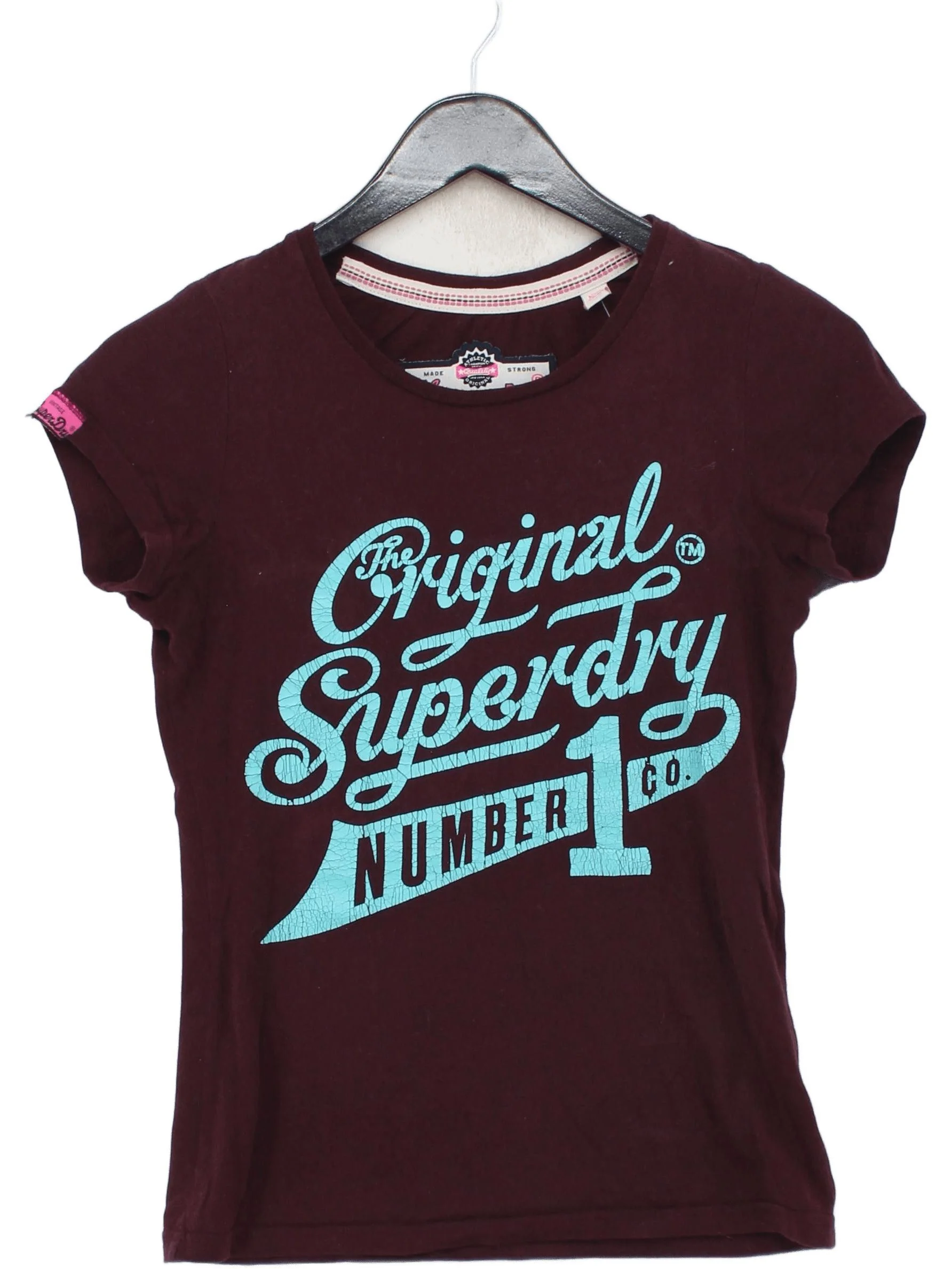 Superdry Women's T-Shirt XS Red Graphic 100% Other Short Sleeve Round Neck Basic