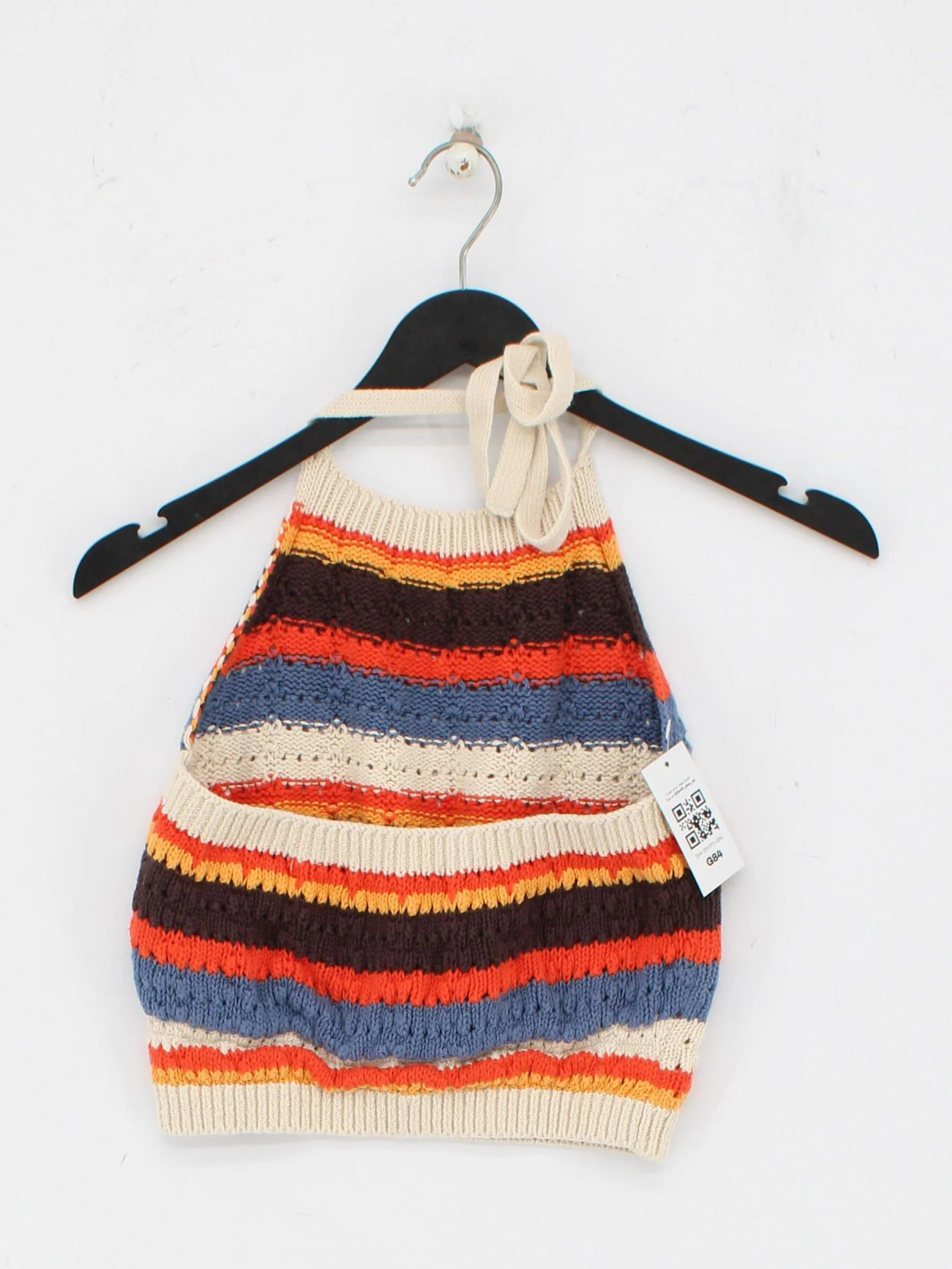 Superdry Women's Top UK 10 Multi Striped 100% Cotton Sleeveless Round Neck Basic - Image 2