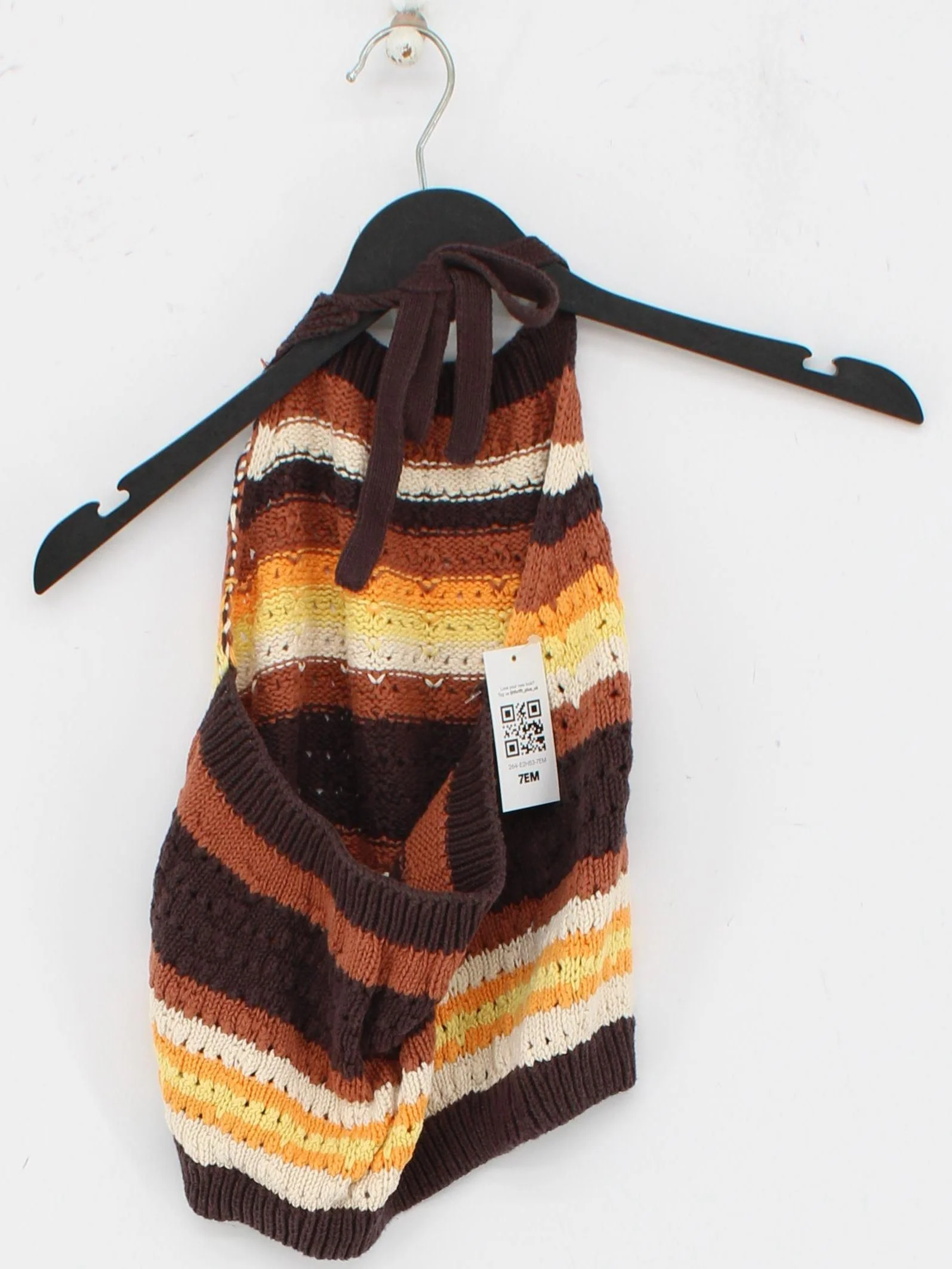 Superdry Women's Top UK 10 Multi Striped 100% Cotton Sleeveless V-Neck Basic - Image 2