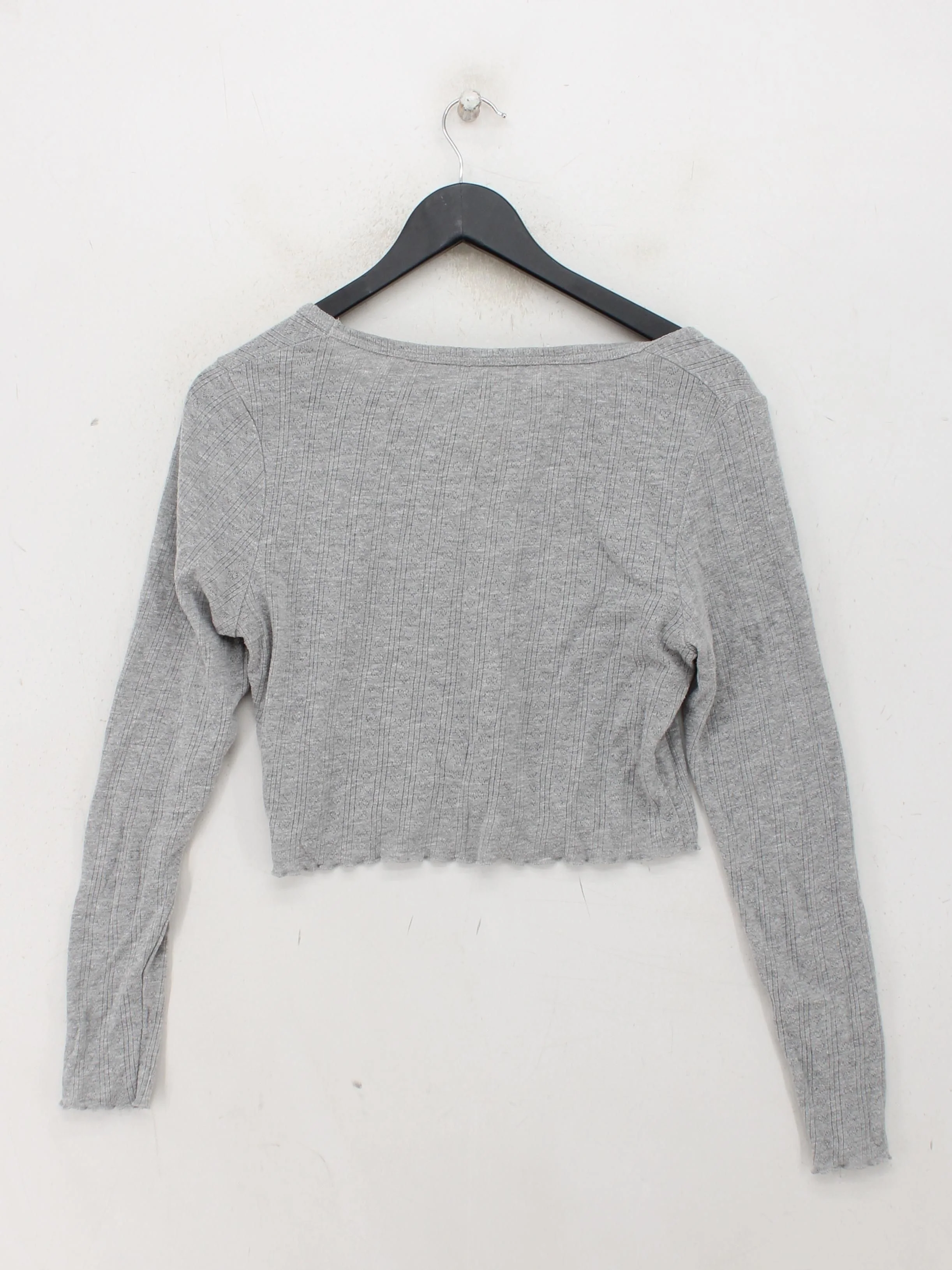 Superdry Women's Top UK 14 Grey Cotton with Polyester Cropped - Image 2
