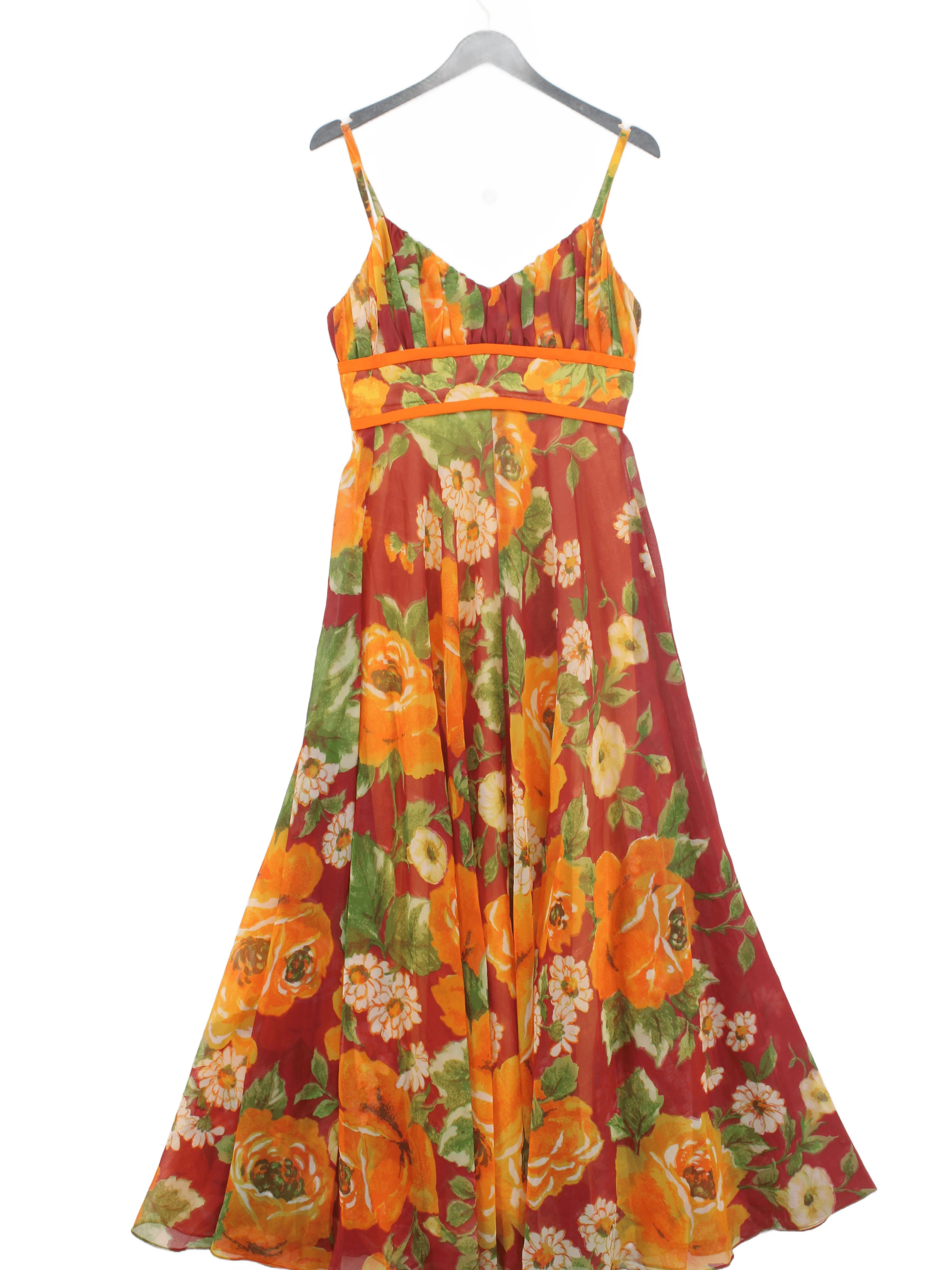 Susan Small Maxi Dress UK14 in Multi