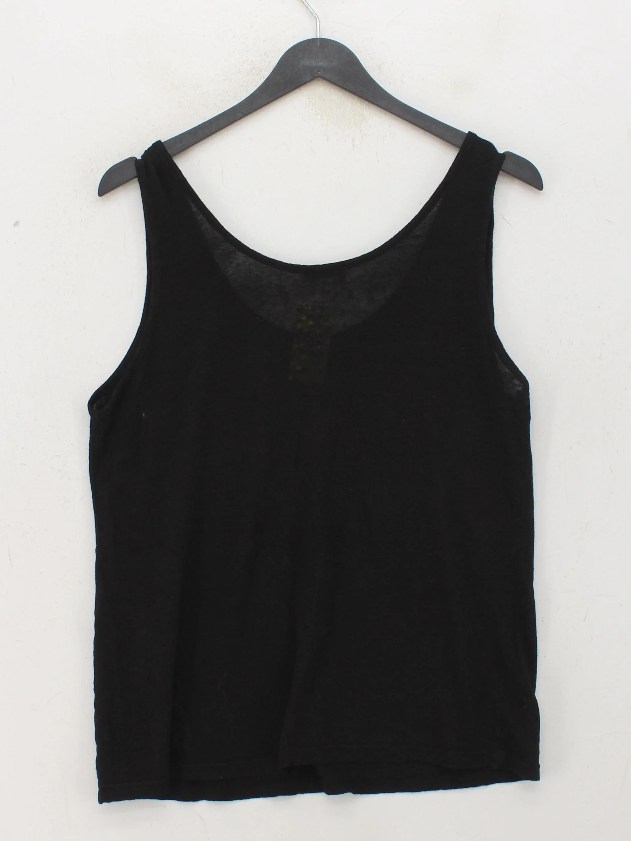 Suzy D Women's T-Shirt L Black 100% Linen Sleeveless V-Neck Basic - Image 2