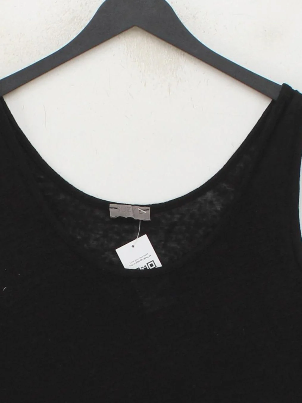 Suzy D Women's T-Shirt L Black 100% Linen Sleeveless V-Neck Basic - Image 3