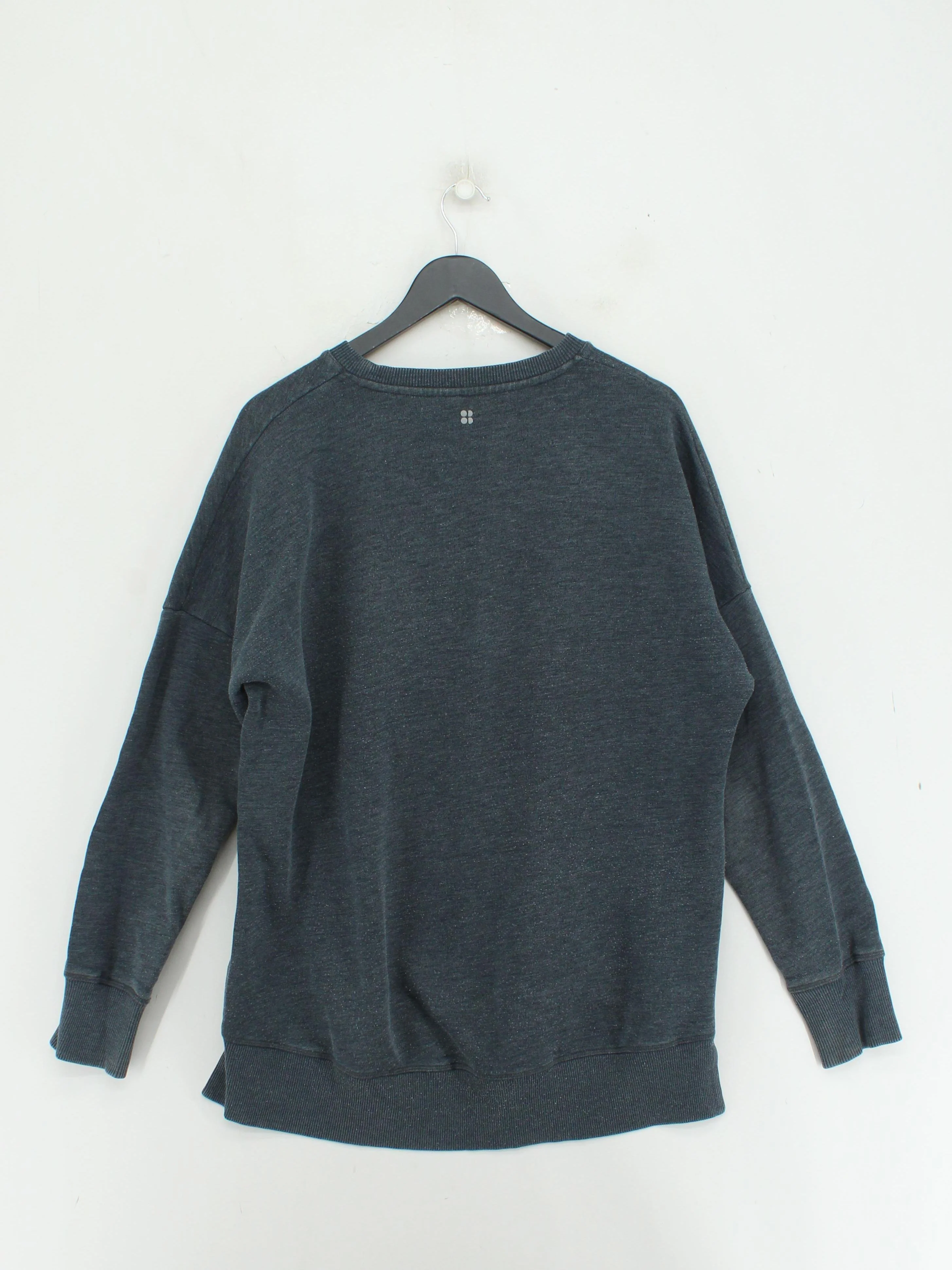 Sweaty Betty Women's Hoodie M Grey Graphic Cotton with Polyester Pullover - Image 2