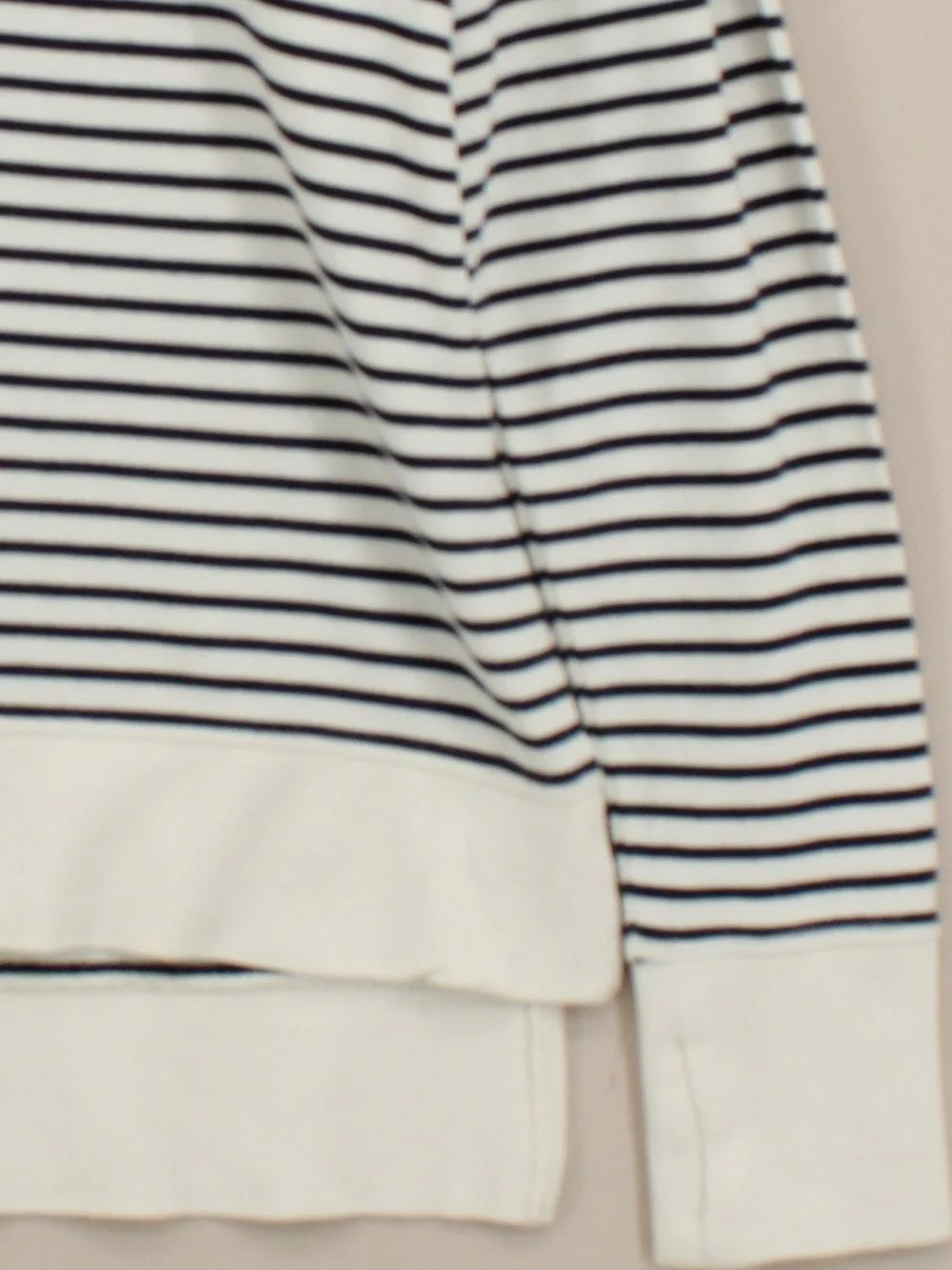 Sweaty Betty Women's Hoodie XS White Striped Cotton with Lyocell Modal Pullover - Image 4