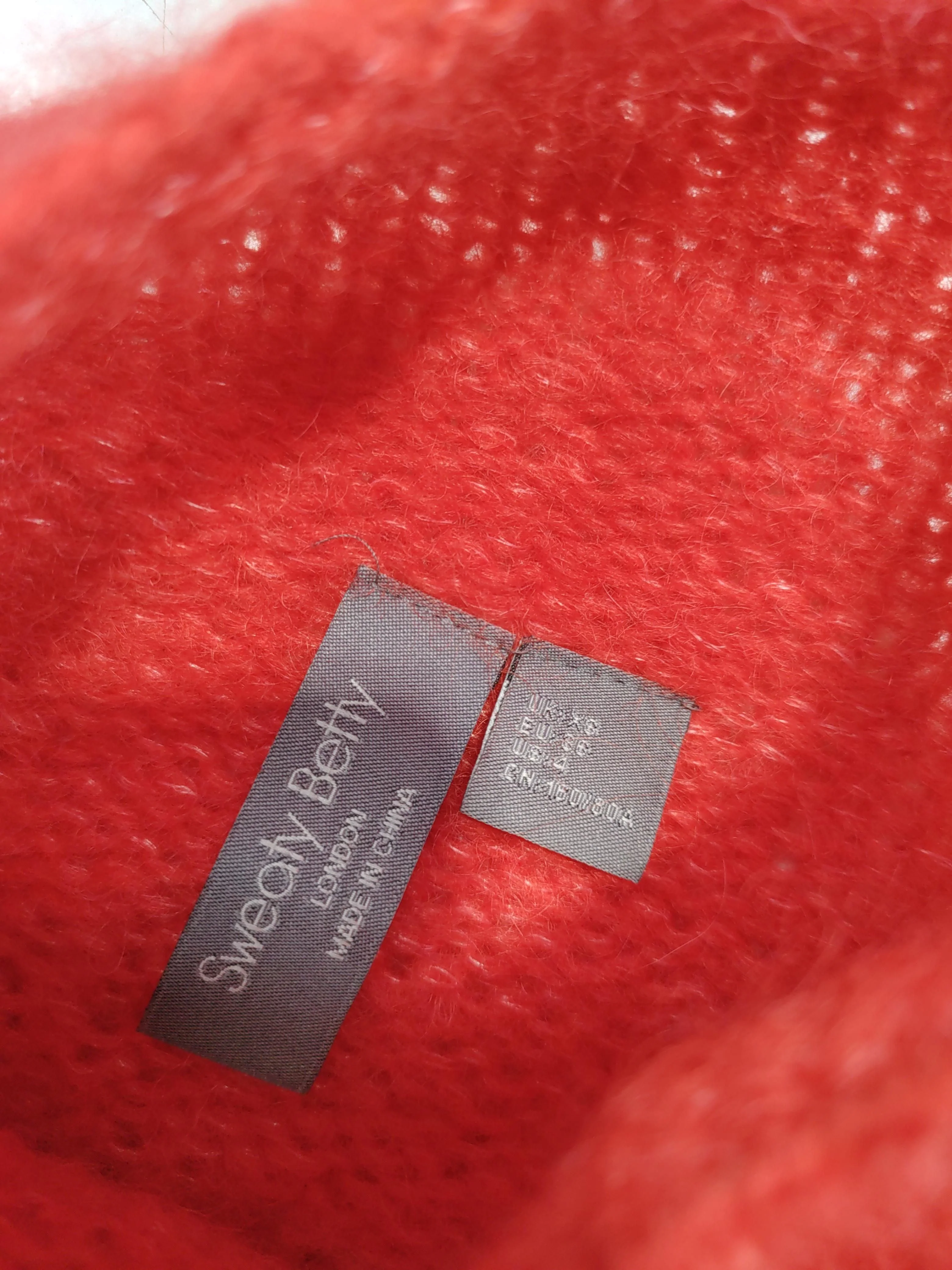 Sweaty Betty Women's Jumper UK 2 Red Other with Mohair, Nylon High Neck Pullover - Image 5