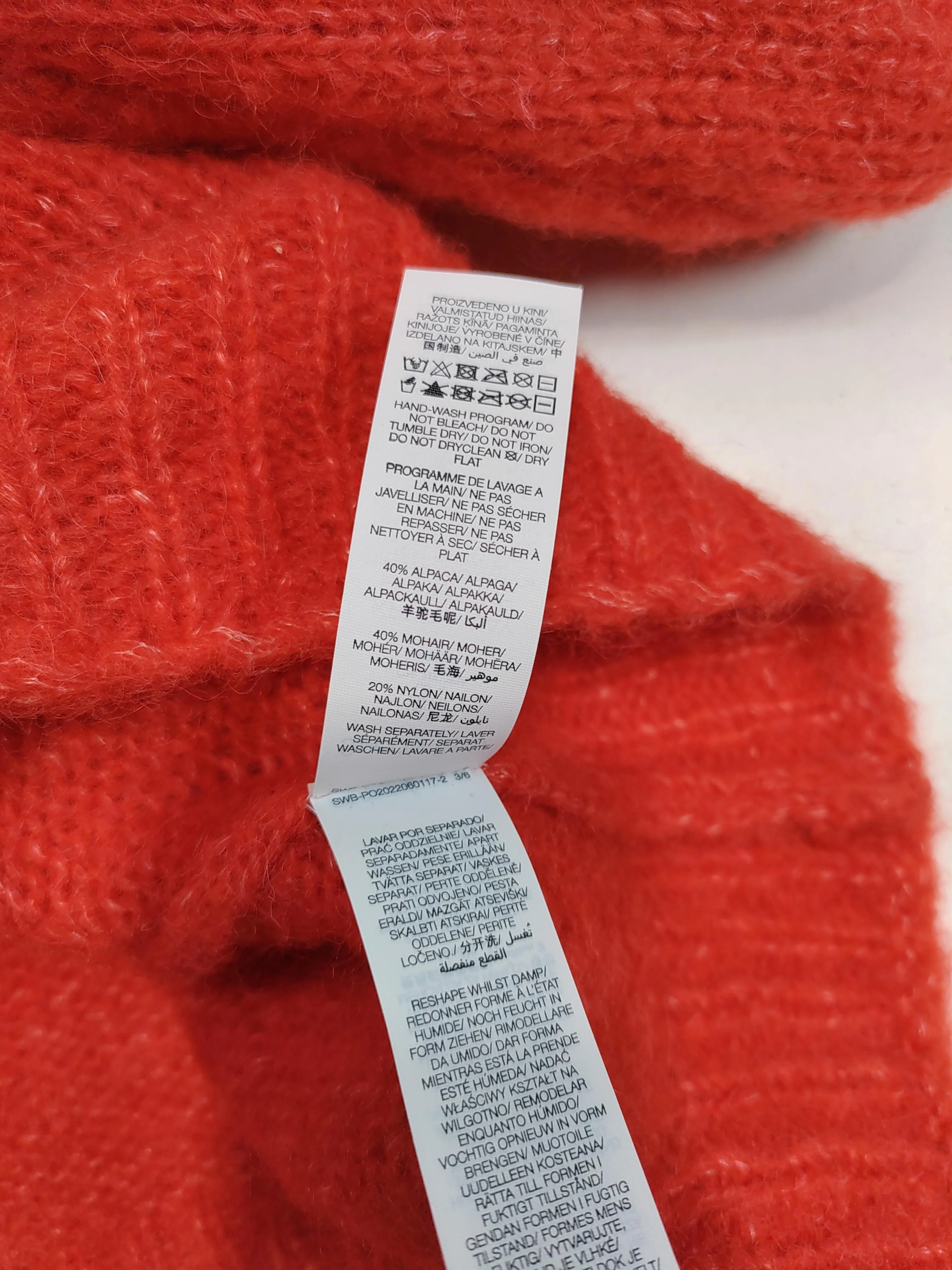 Sweaty Betty Women's Jumper UK 2 Red Other with Mohair, Nylon High Neck Pullover - Image 6