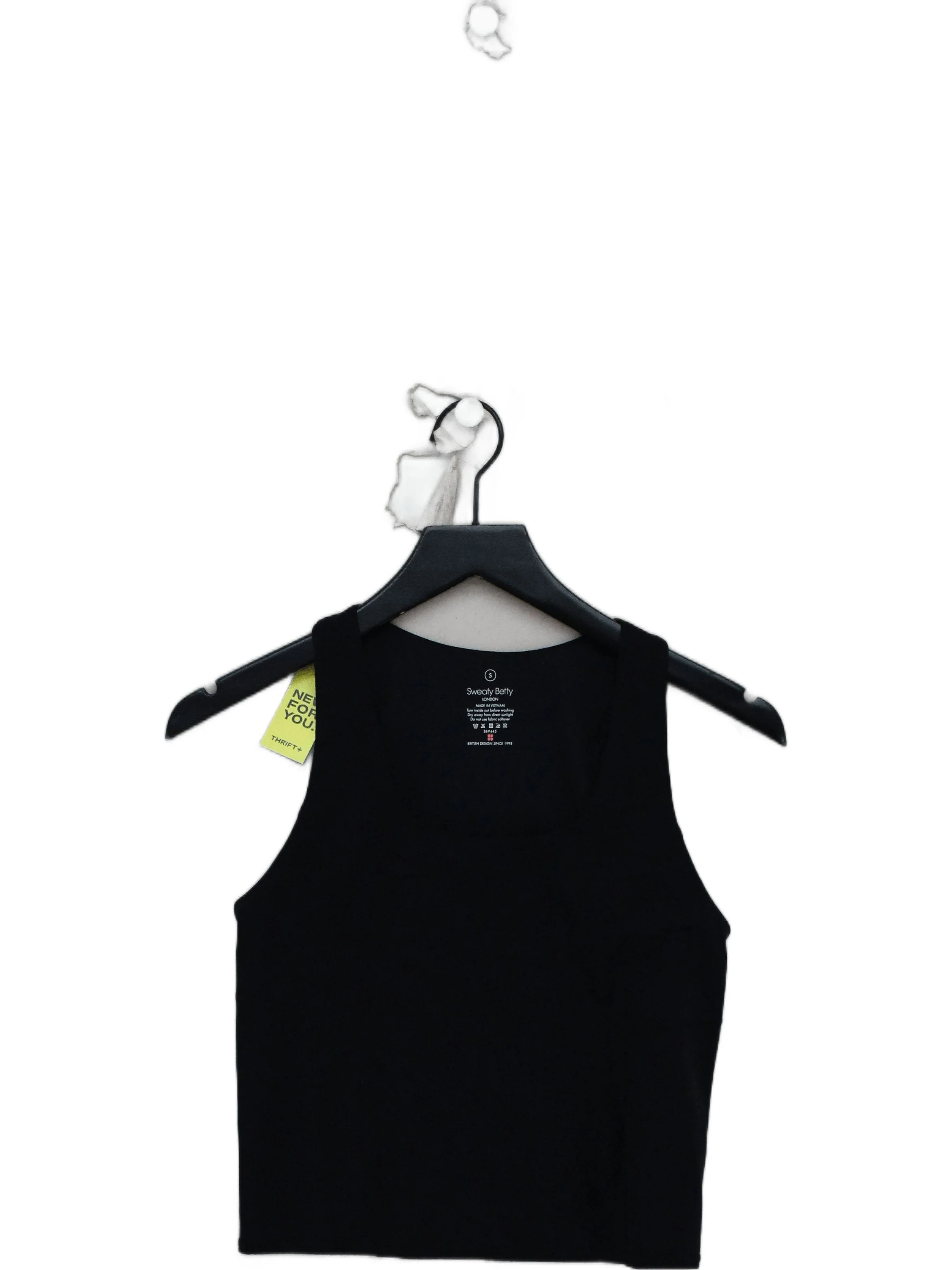Sweaty Betty Women's T-Shirt S Black Polyamide with Elastane Sleeveless Basic