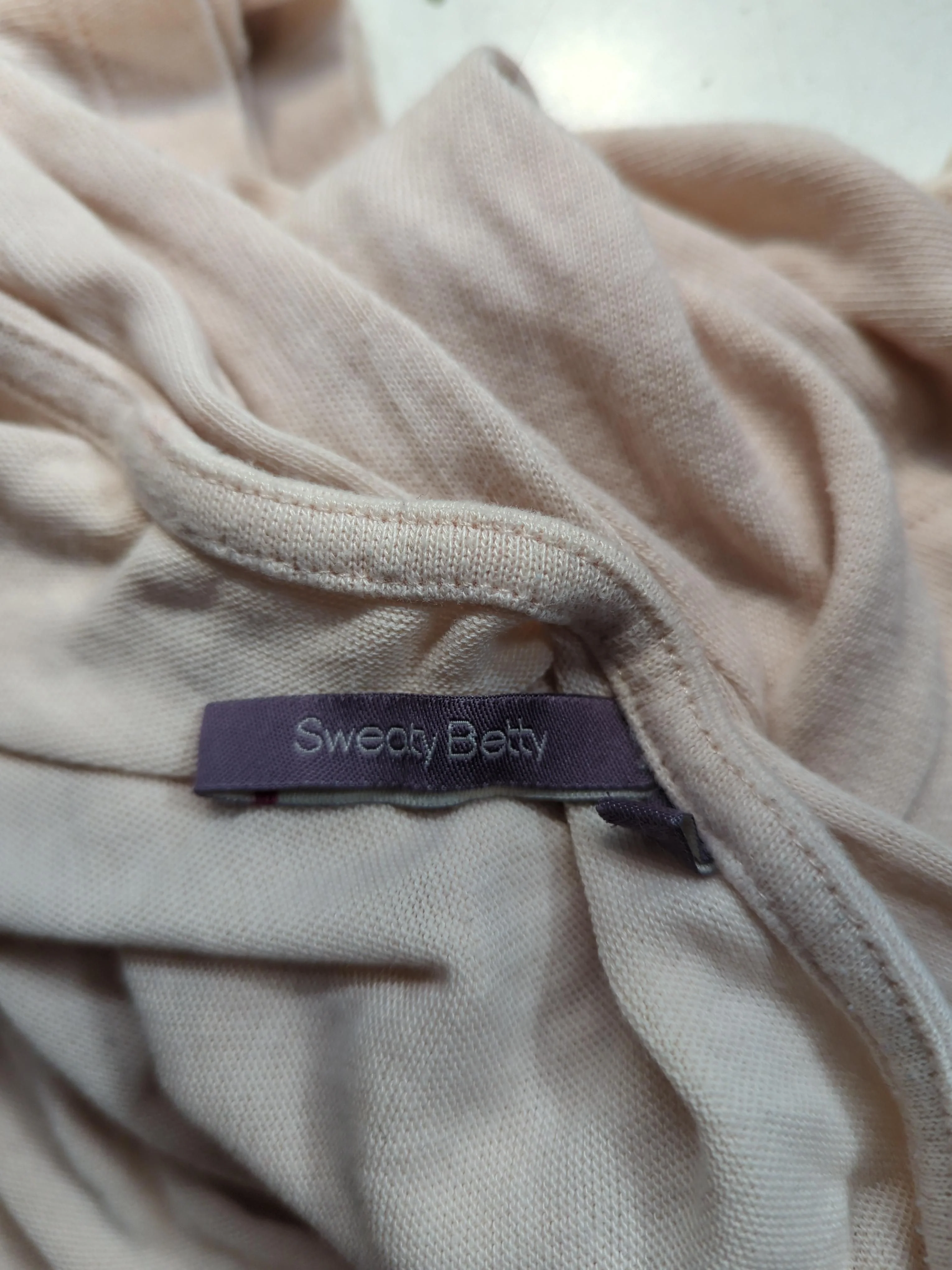 Sweaty Betty Women's Top S Cream Cotton with Polyester Cropped - Image 6