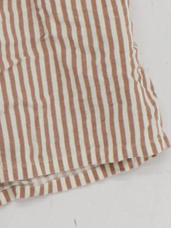T/ALA Women's Shorts S Cream Striped Linen with Viscose Cut-Off - Image 4