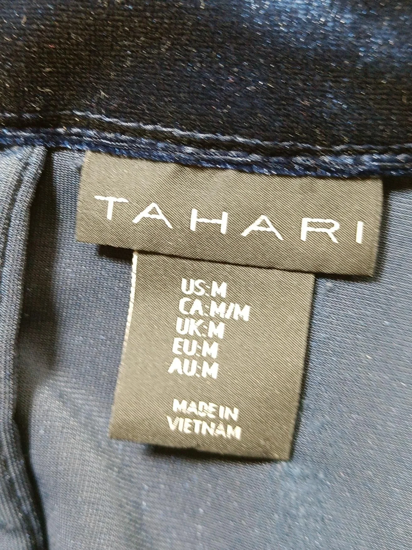 Tahari Women's Blazer M Blue Polyester with Elastane, Cotton Overcoat - Image 5