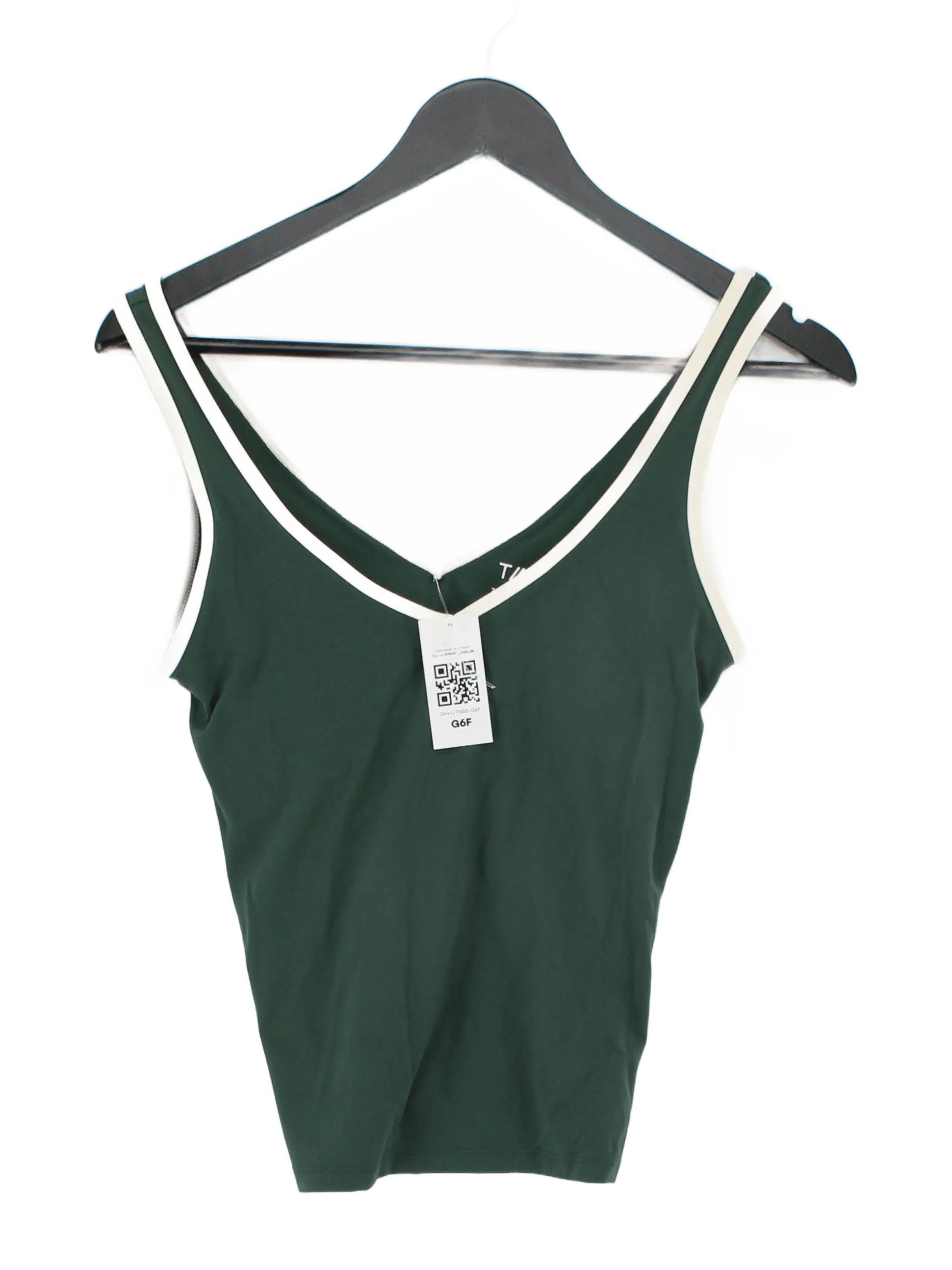 Tala Women's T-Shirt M Green Nylon with Elastane Sleeveless V-Neck Basic