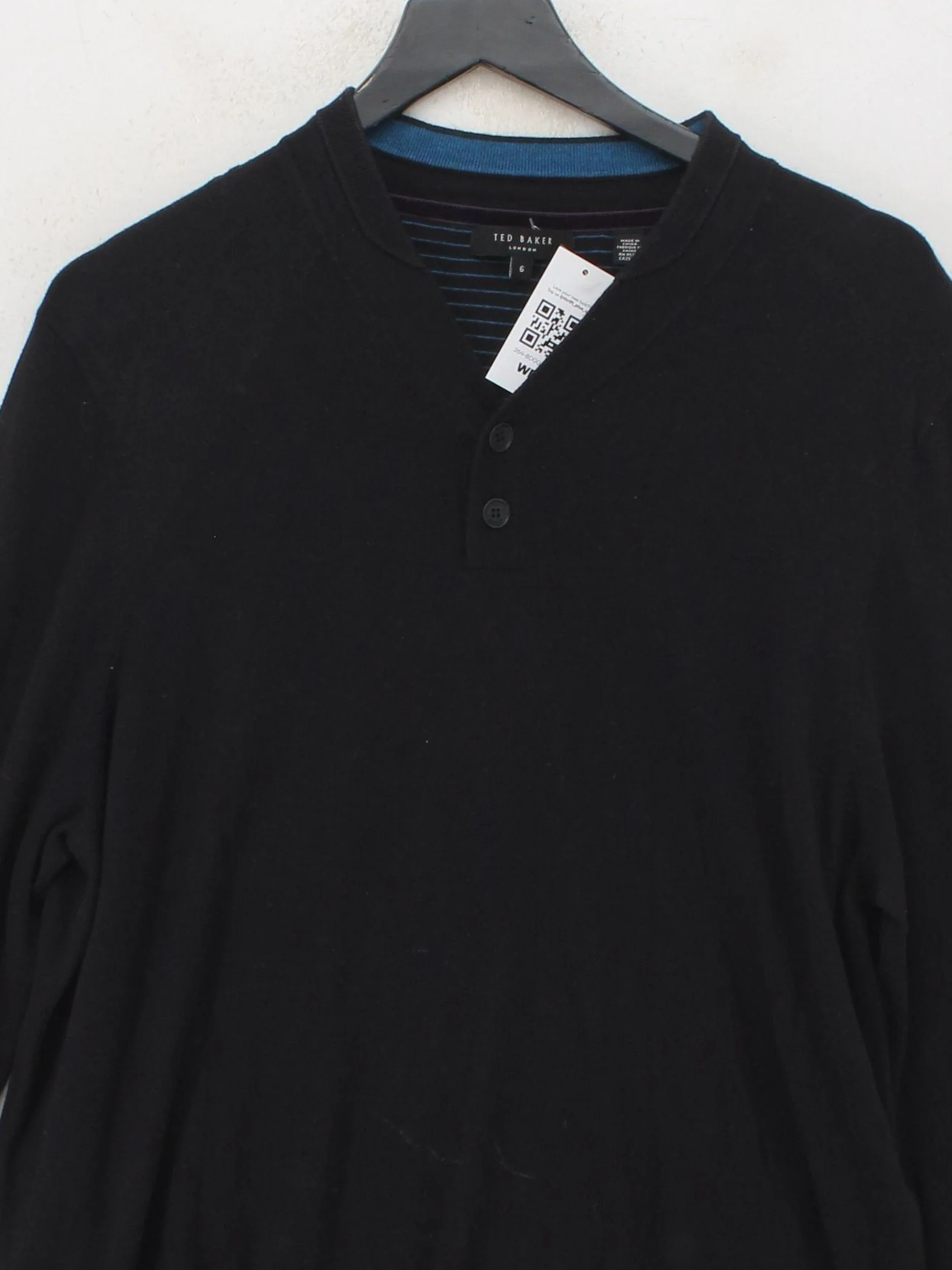Ted Baker Men's Jumper XXL Black Striped 100% Cotton Crew Neck Pullover - Image 3