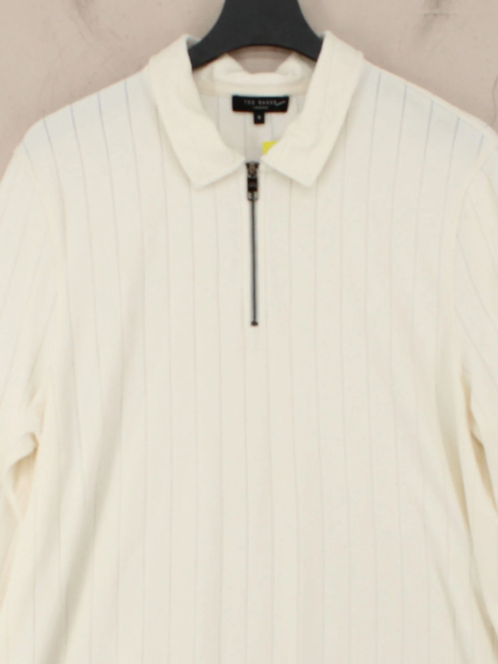 Ted Baker Men's Polo XXL Cream Striped 100% Polyester Basic - Image 3