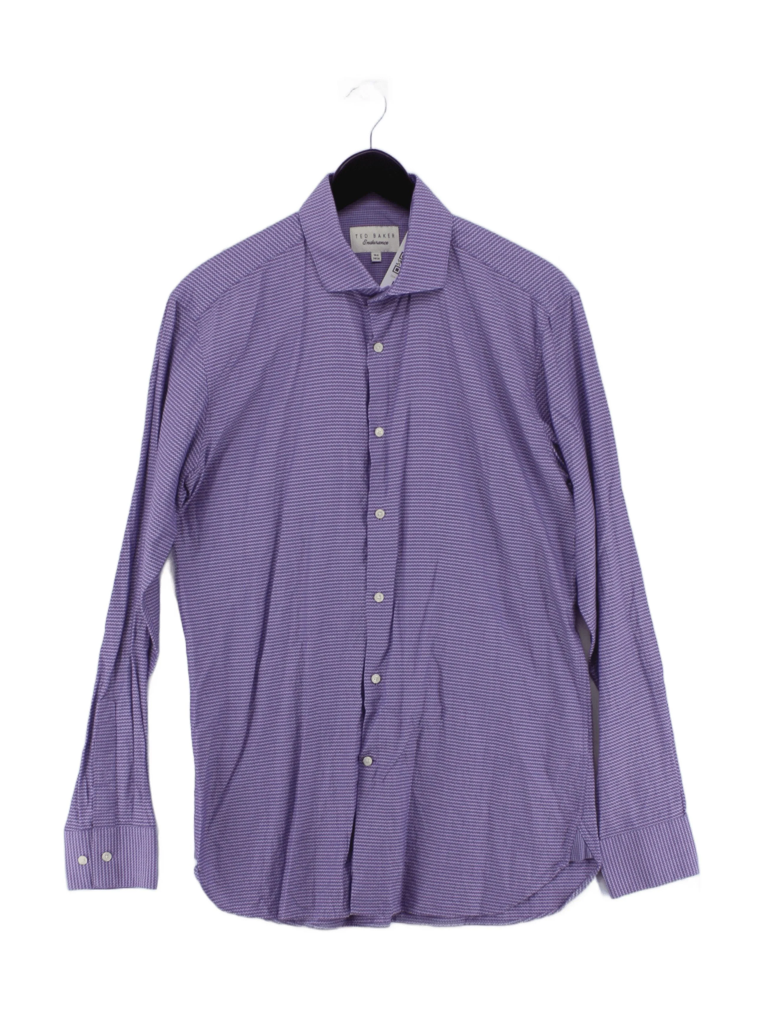 Ted Baker Men's Shirt Collar: 15.5 in Purple 100% Cotton Basic
