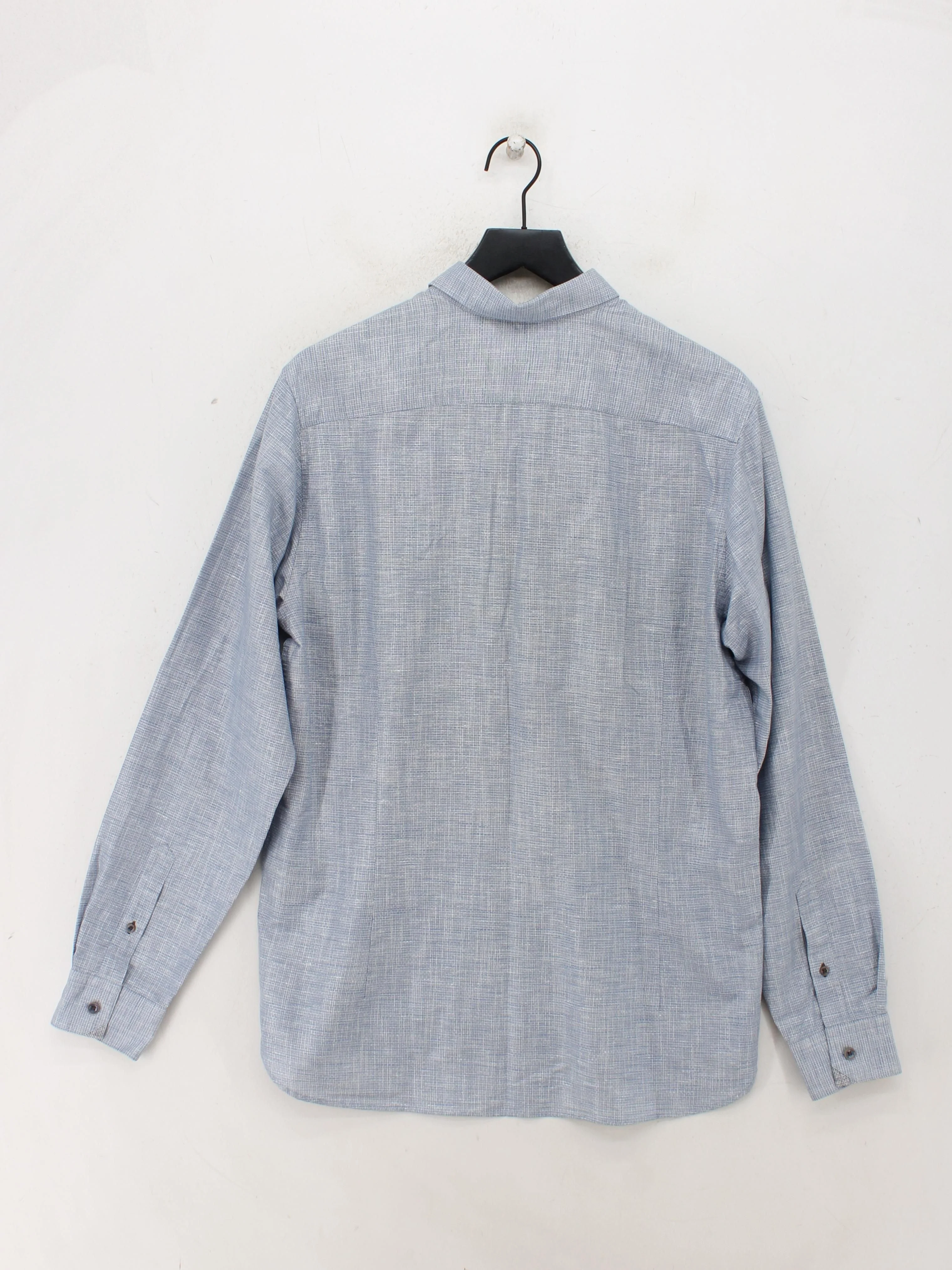 Ted Baker Men's Shirt XL Blue Cotton with Linen Basic - Image 2