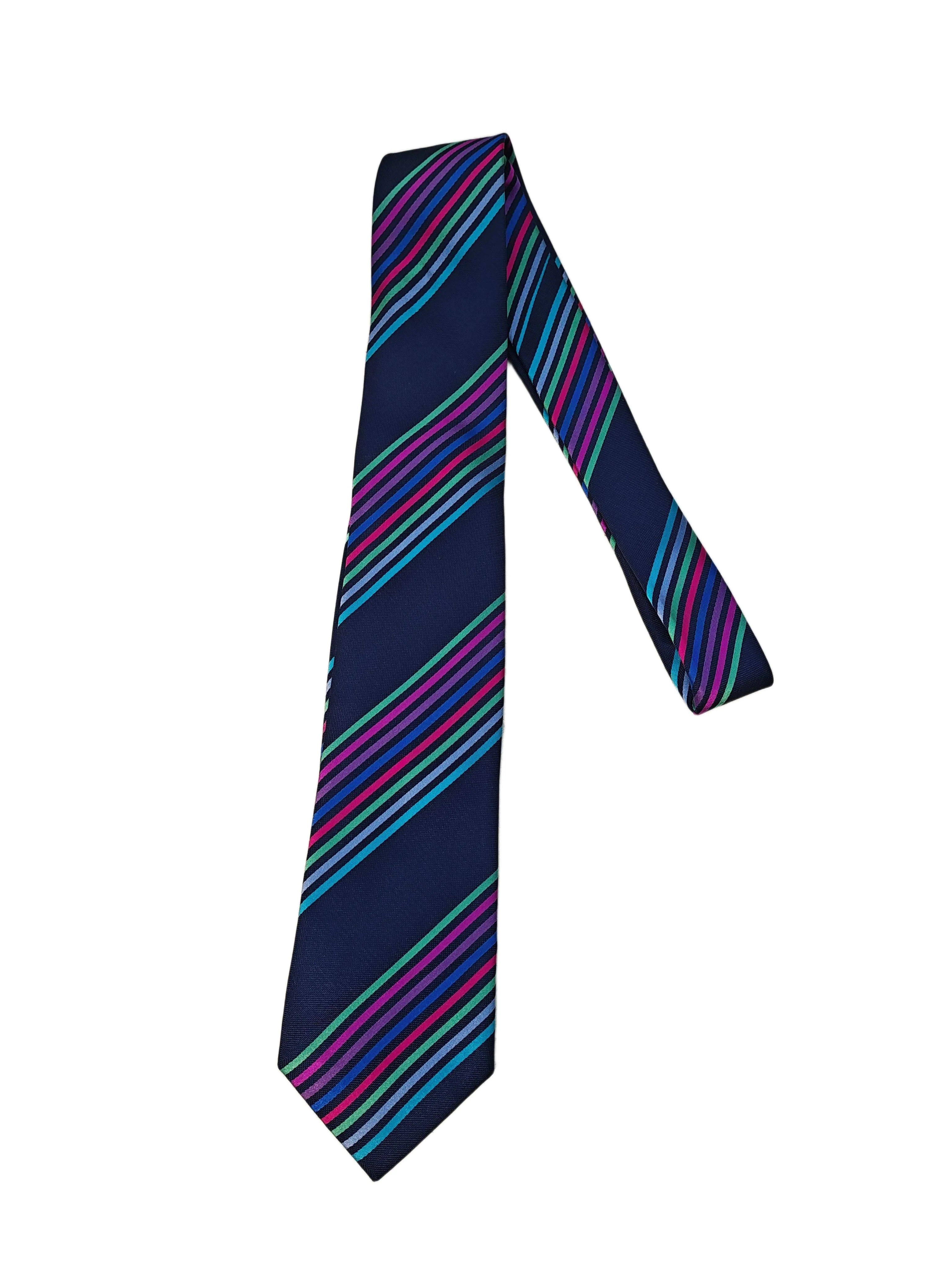 Ted Baker Men's Tie Blue Striped 100% Silk