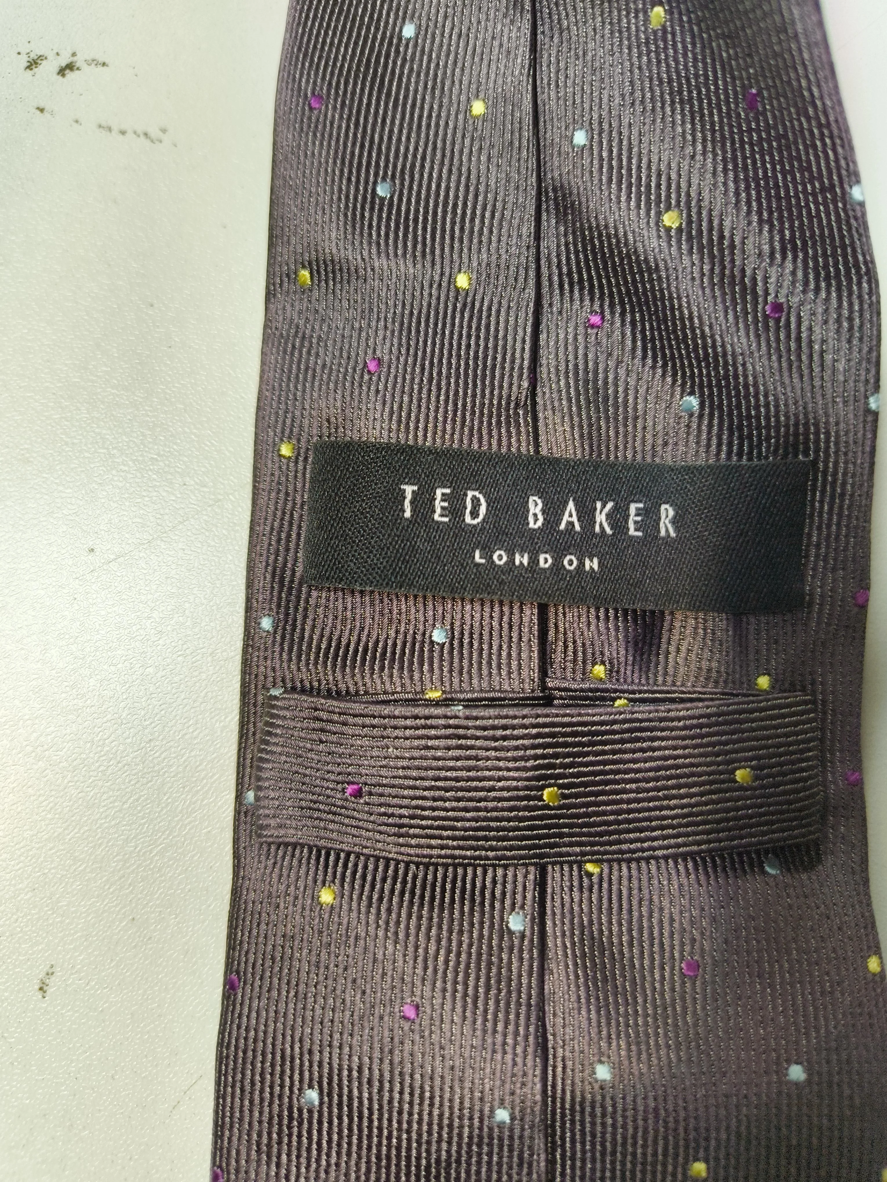Ted Baker Men's Tie Purple Polkadot 100% Silk - Image 5