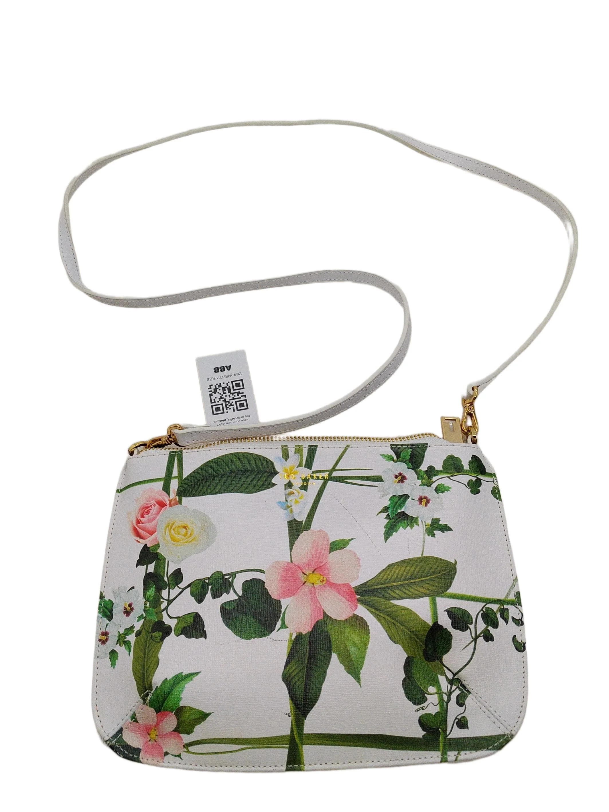 Ted Baker Women's Bag White Floral 100% Faux Leather Crossbody
