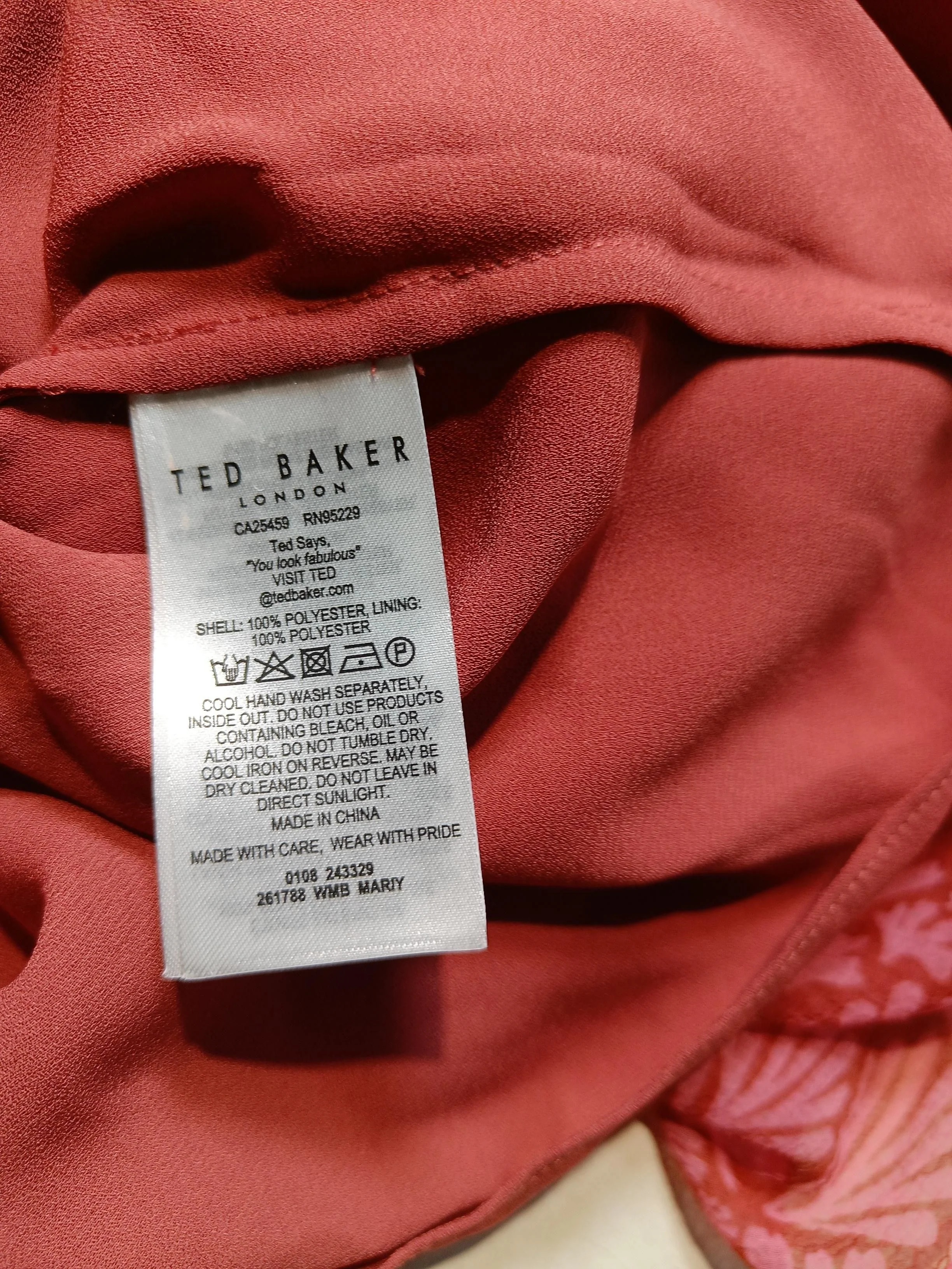 Ted Baker Women's Blouse UK 16 Pink 100% Polyester Basic - Image 6