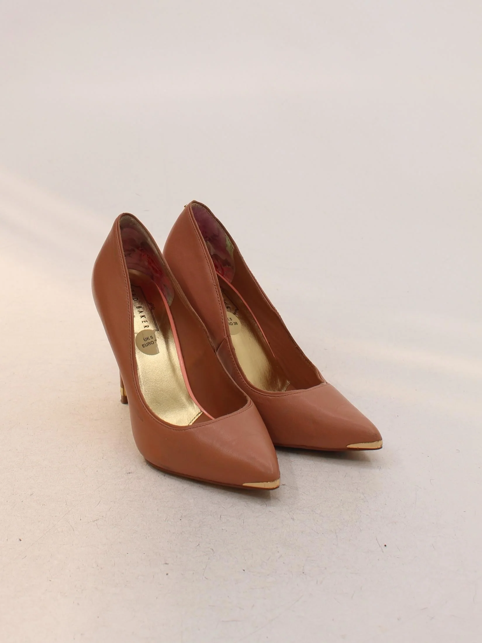 Ted Baker Women's Heels UK 5 Tan 100% Leather Court - Image 4