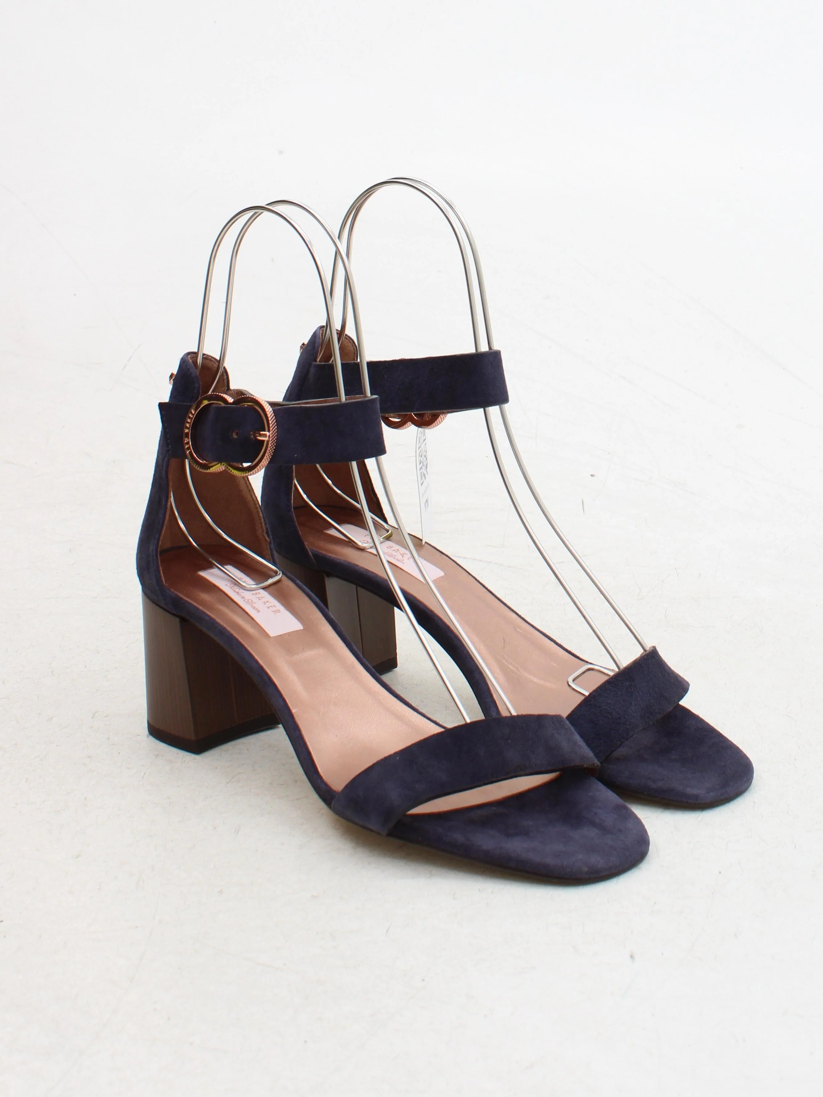 Ted Baker Women's Sandals UK 6 Blue Geometric 100% Suede Strappy - Image 4
