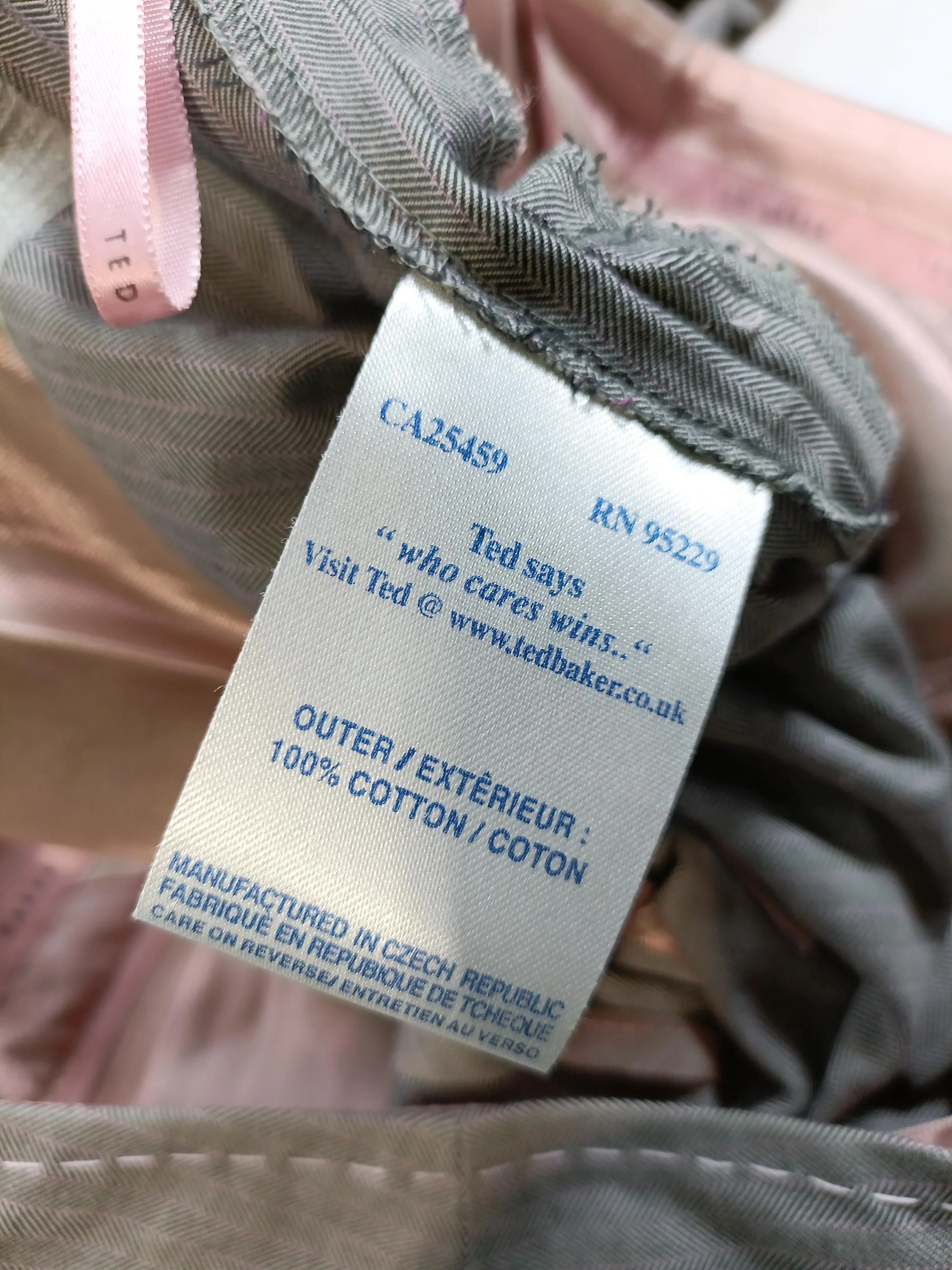 Ted Baker Women's Suit Trousers UK 10 Grey 100% Cotton Dress Pants - Image 6