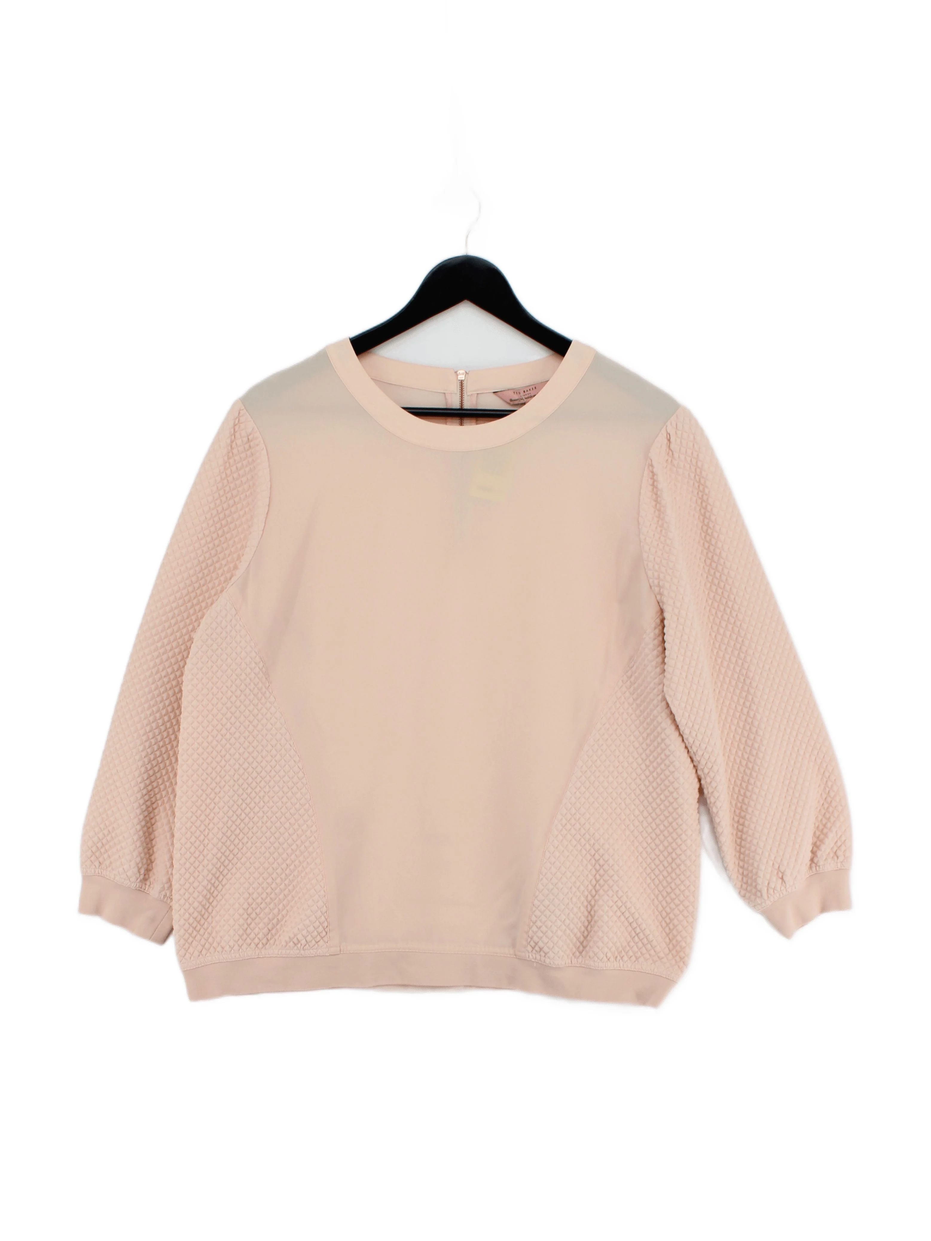 Ted Baker Women's Top UK 16 Pink Polyester with Viscose, Elastane Basic