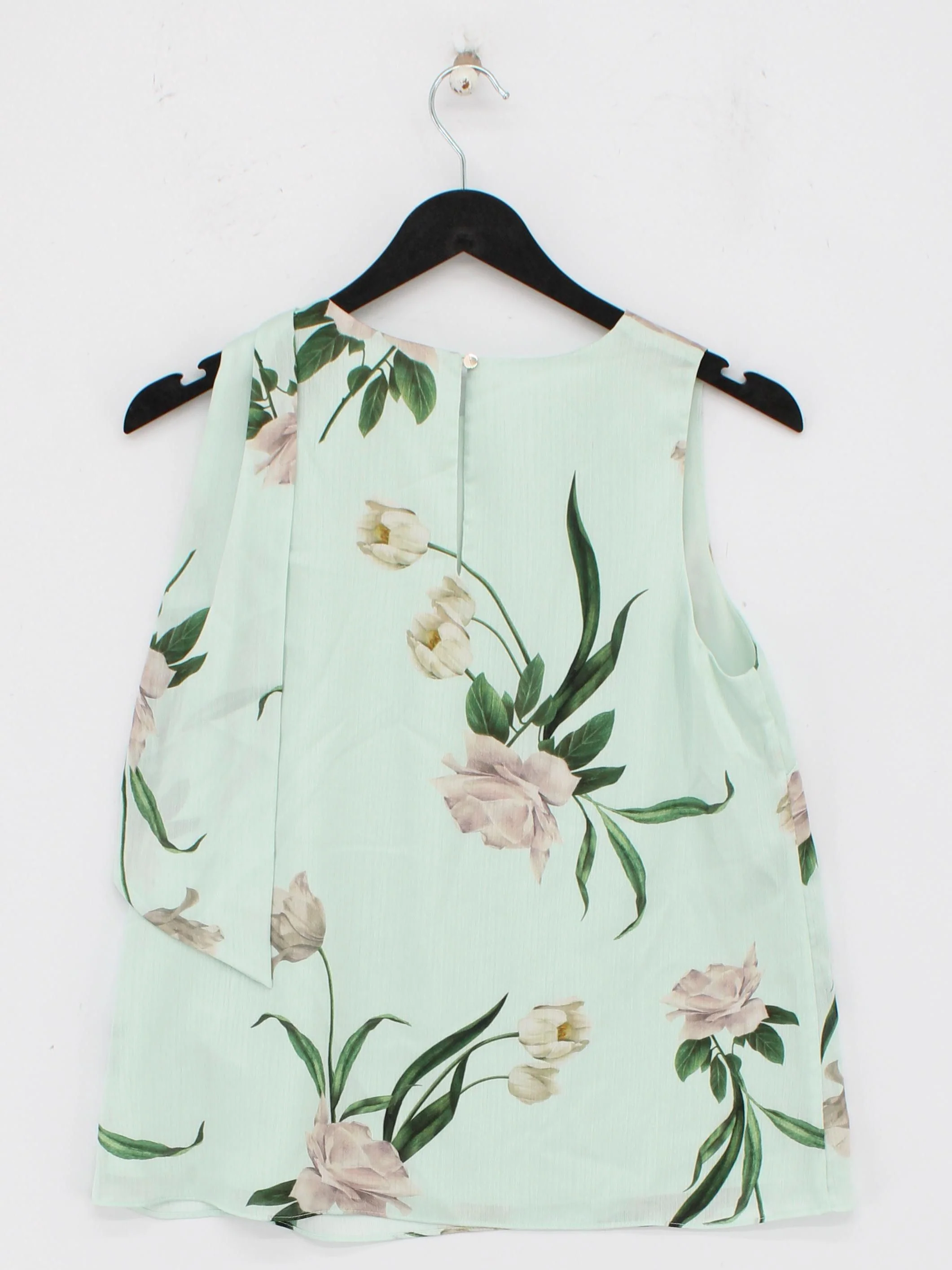 Ted Baker Women's Top UK 8 Green Floral 100% Other Sleeveless Round Neck Basic - Image 2