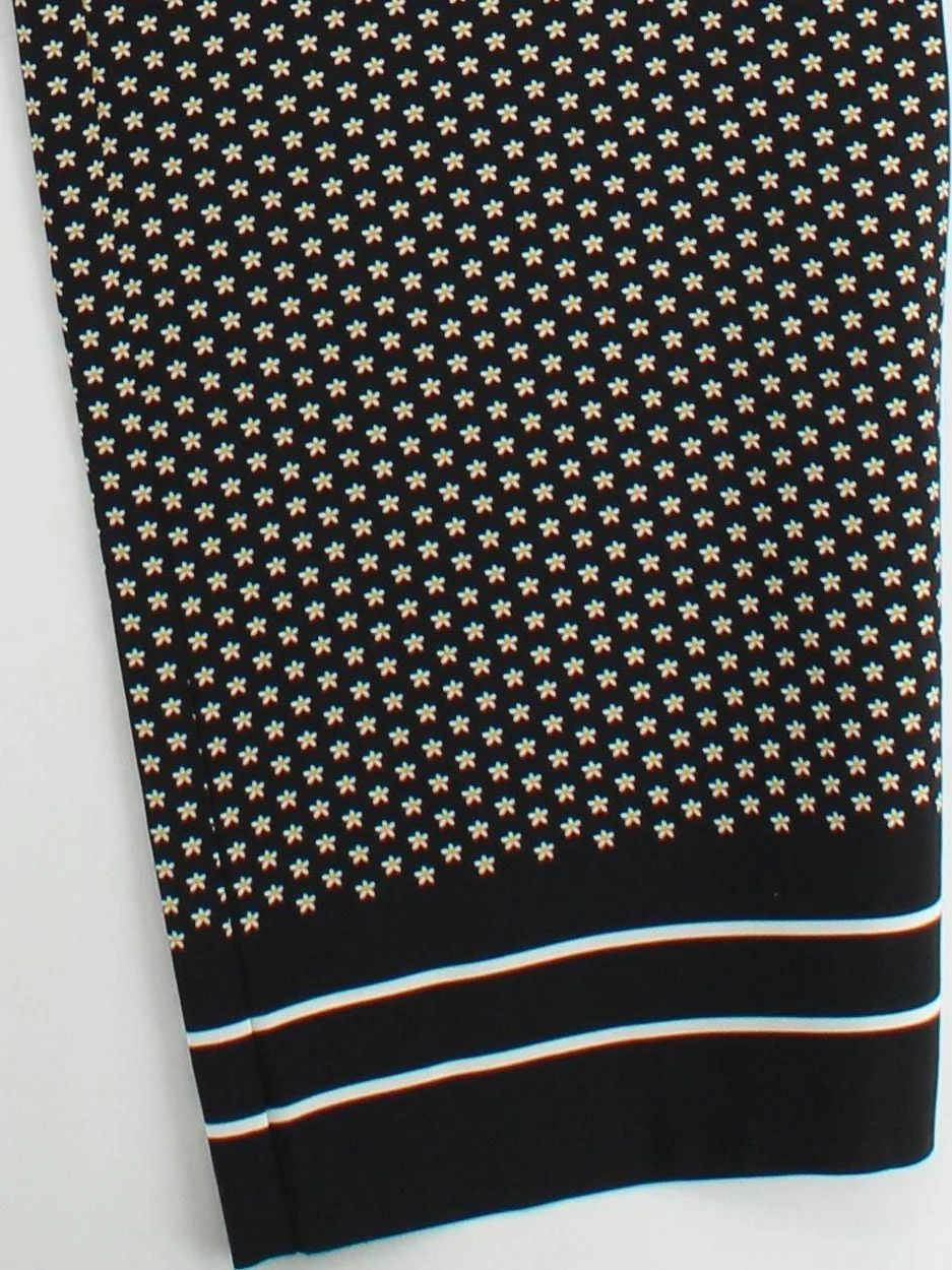 Ted Baker Women's Trousers UK 8 Black Floral 100% Polyester Wide-Leg Chino - Image 4