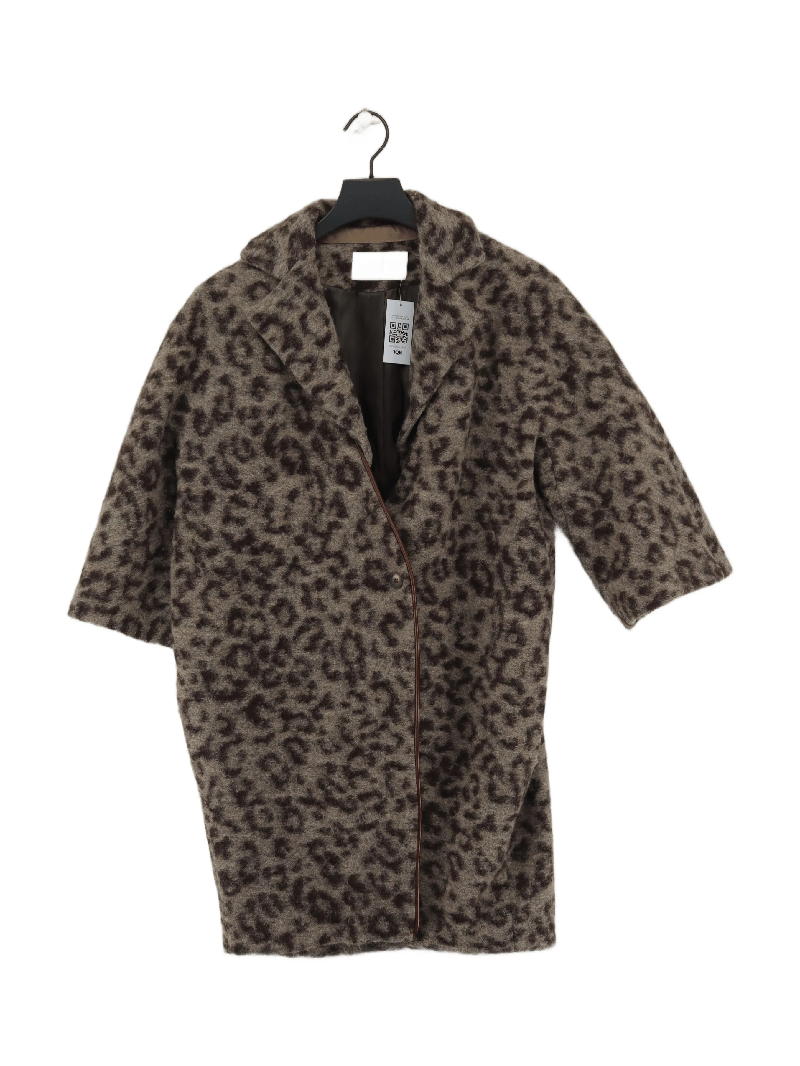Thakoon Addition Women's Coat UK 6 Brown Wool with Polyester Overcoat