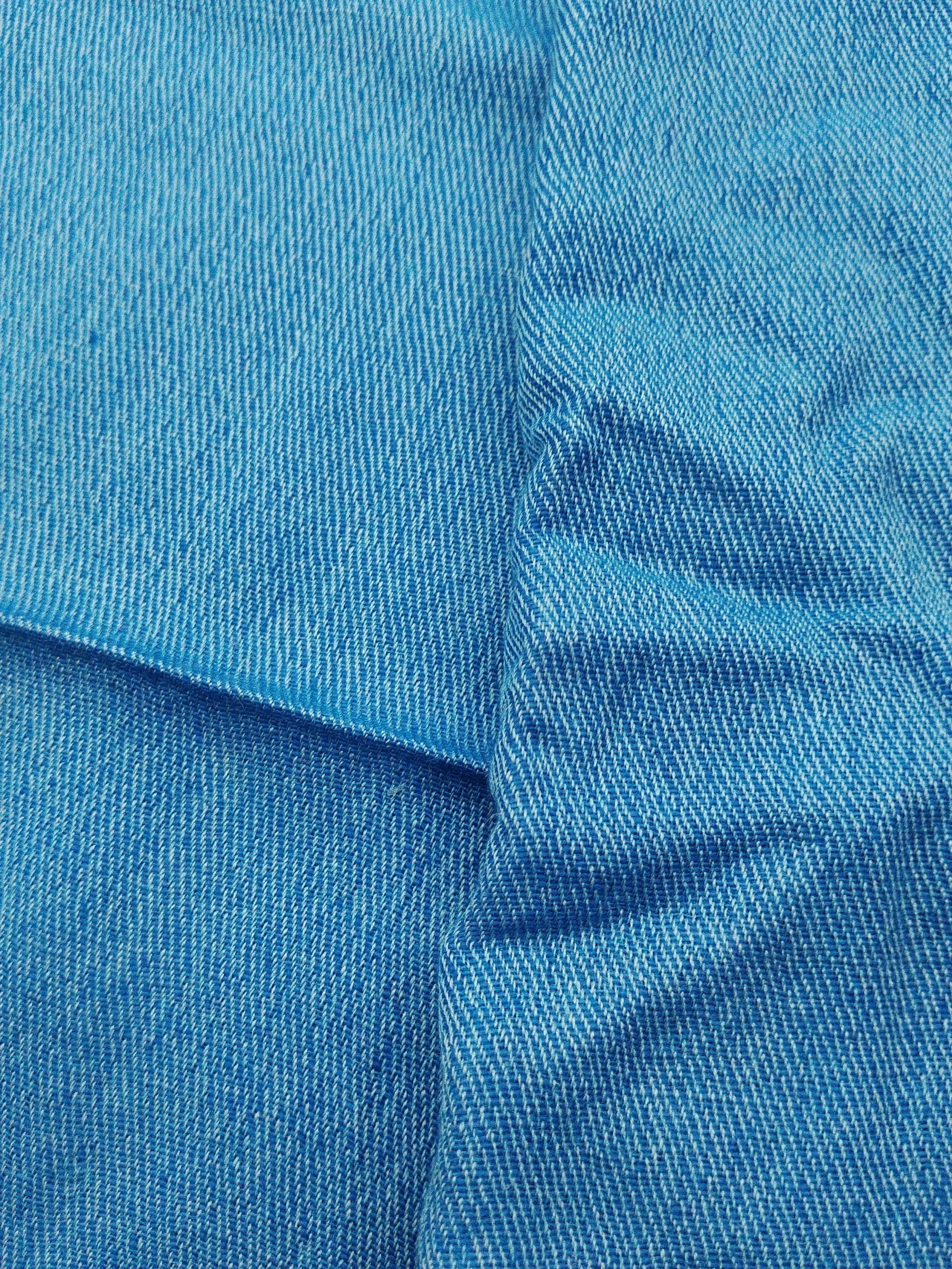 The Cashmere Centre Men's Scarf Blue Cashmere with Silk Scarf - Image 3