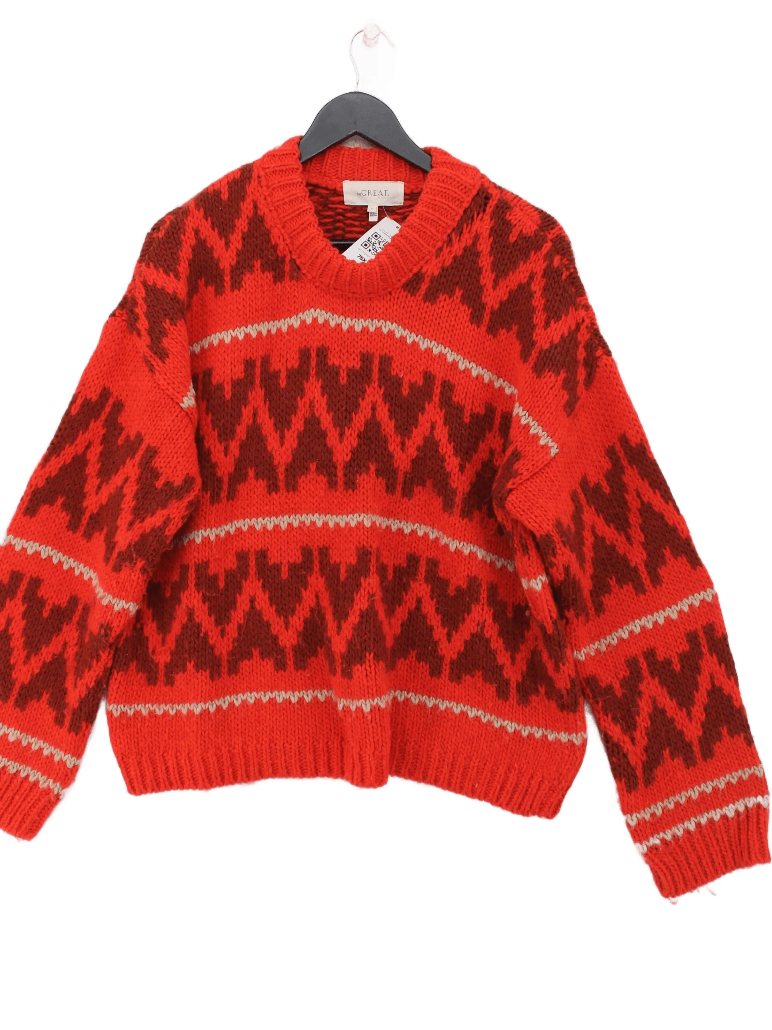 The Great Women's Jumper L Red Acrylic with Wool, Other Pullover