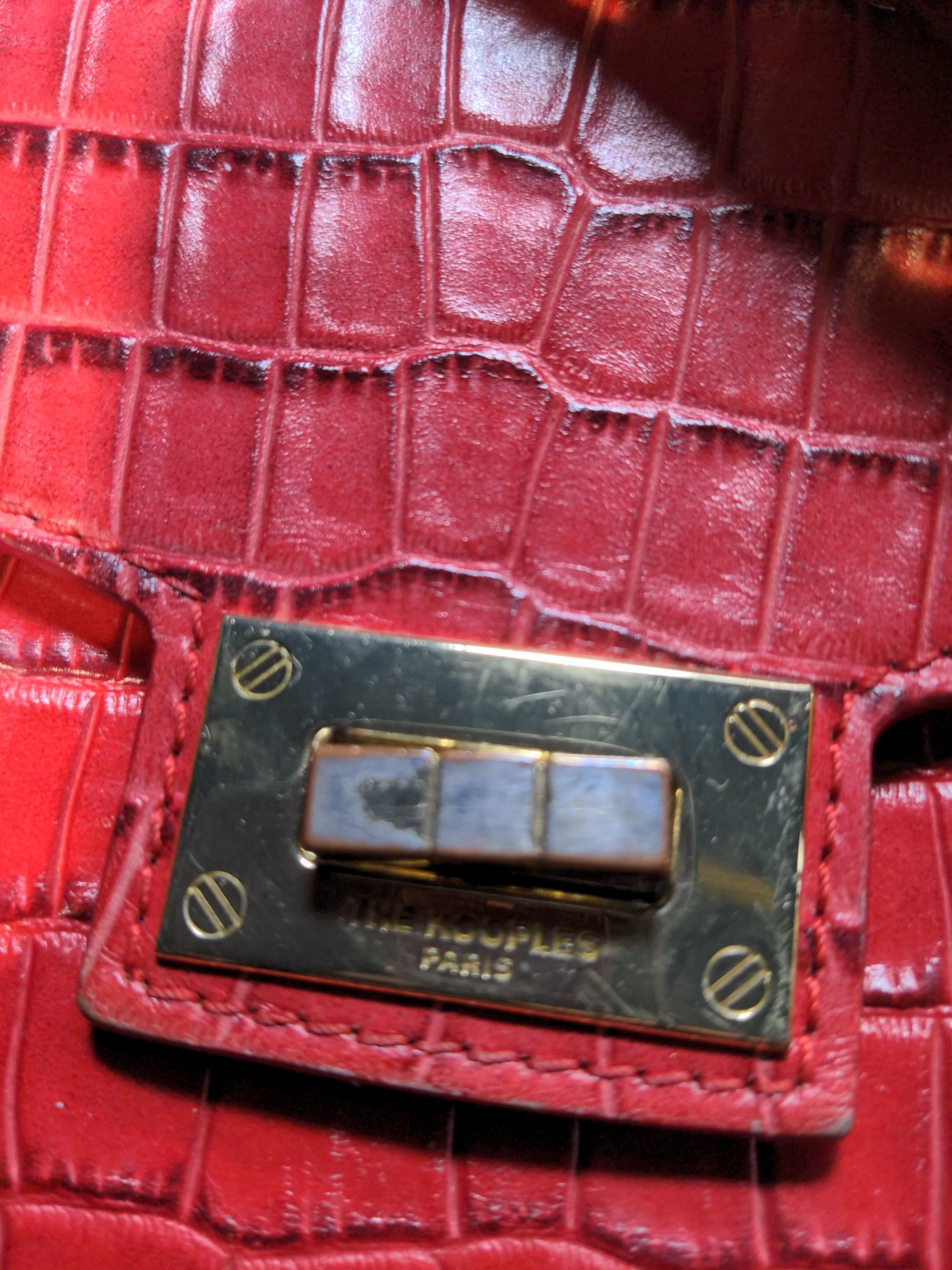 The Kooples Women's Bag Red Animal Print 100% Leather Crossbody - Image 7