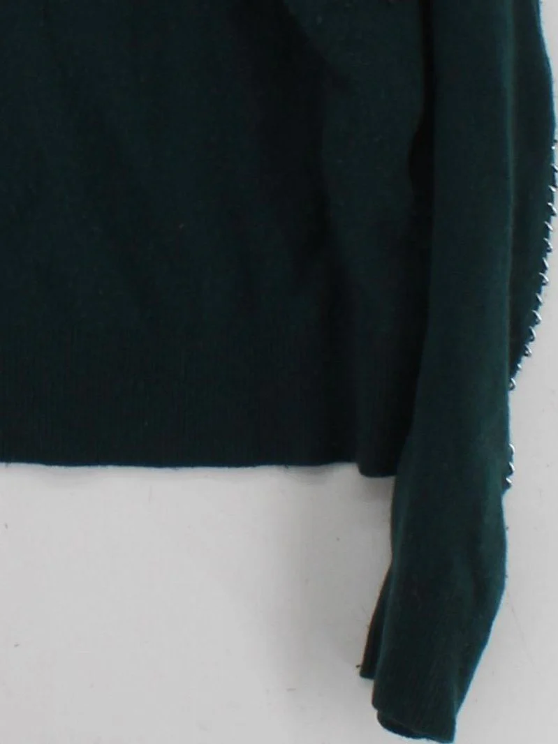 The Kooples Women's Jumper L Green Wool with Cashmere Crew Neck Pullover - Image 4
