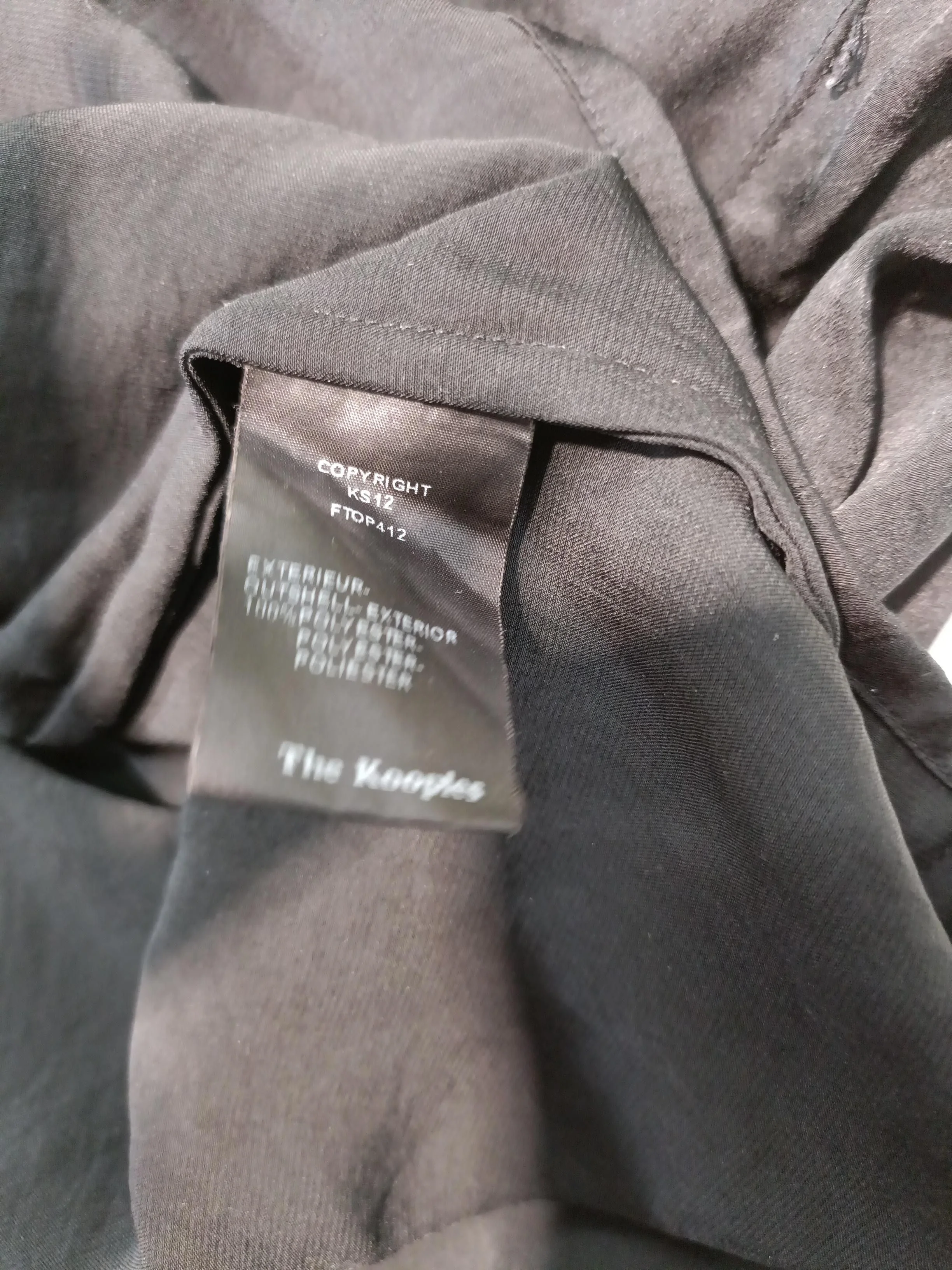 The Kooples Women's Shirt S Black 100% Polyester Short Sleeve Collared Basic - Image 6