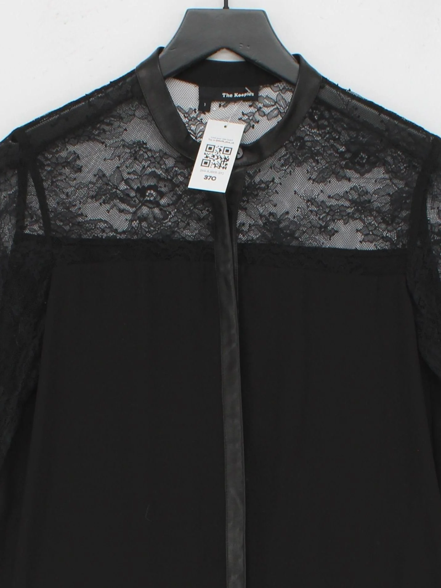 The Kooples Women's Top S Black Polyester with Nylon, Leather Basic - Image 3