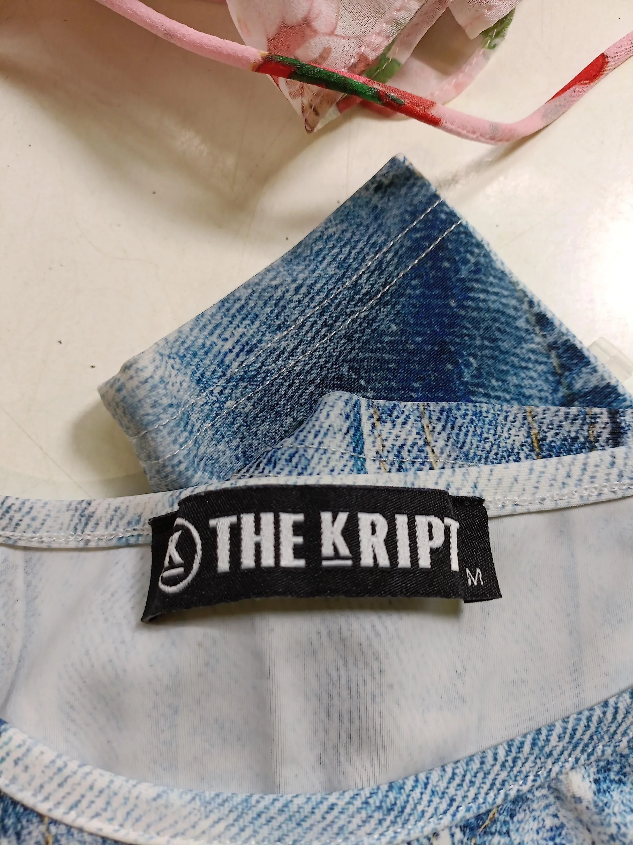 The Kript Women's Top M Blue Nylon with Spandex Long Sleeve Round Neck Basic - Image 5