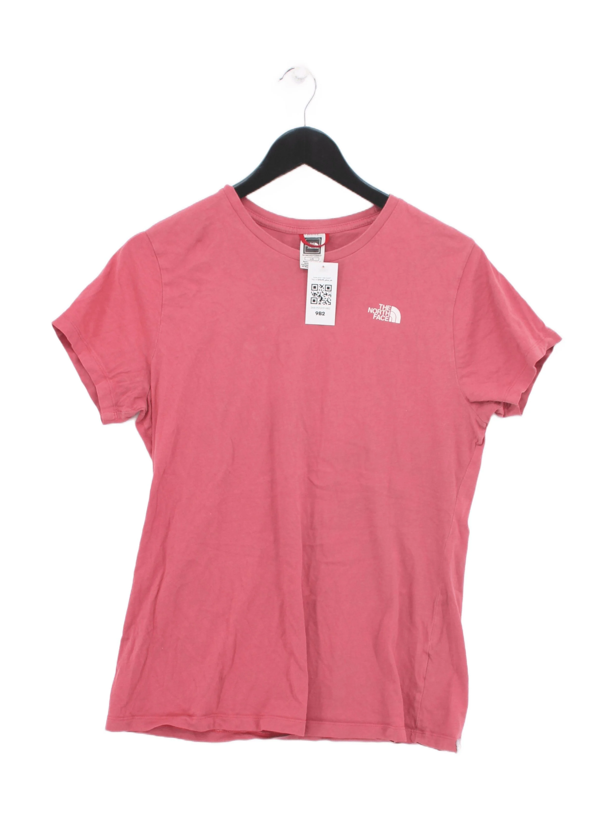 The North Face Women's T-Shirt L Pink 100% Cotton Short Sleeve Round Neck Basic