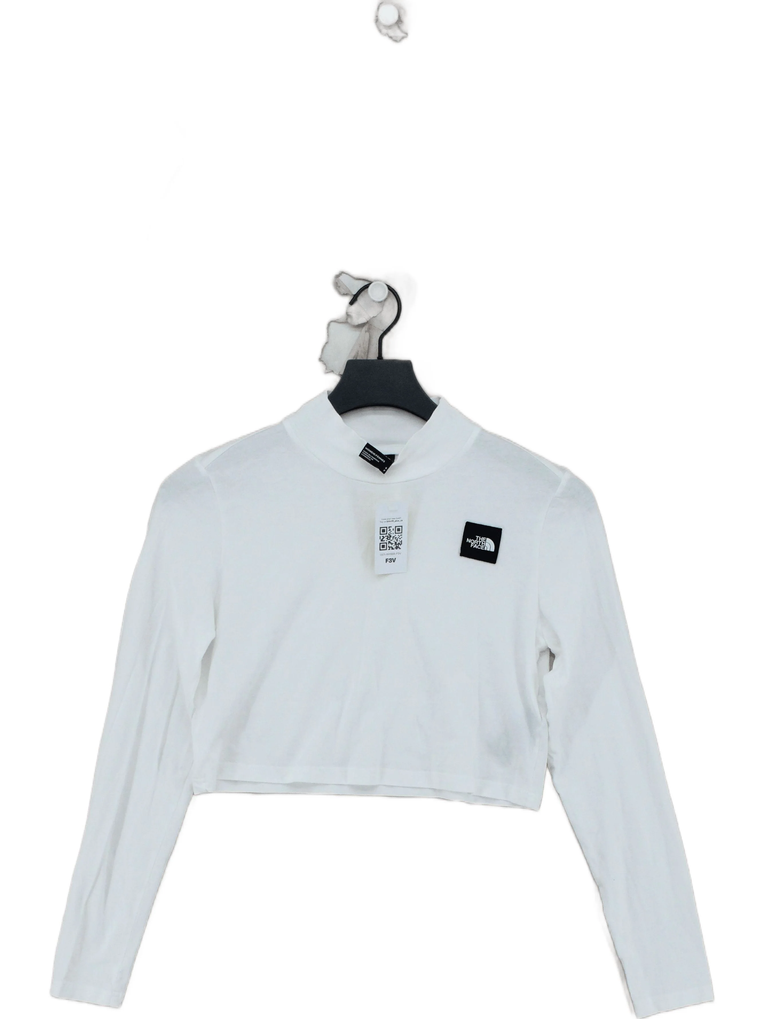 The North Face Women's Top S White 100% Cotton Long Sleeve Mock Neck Basic