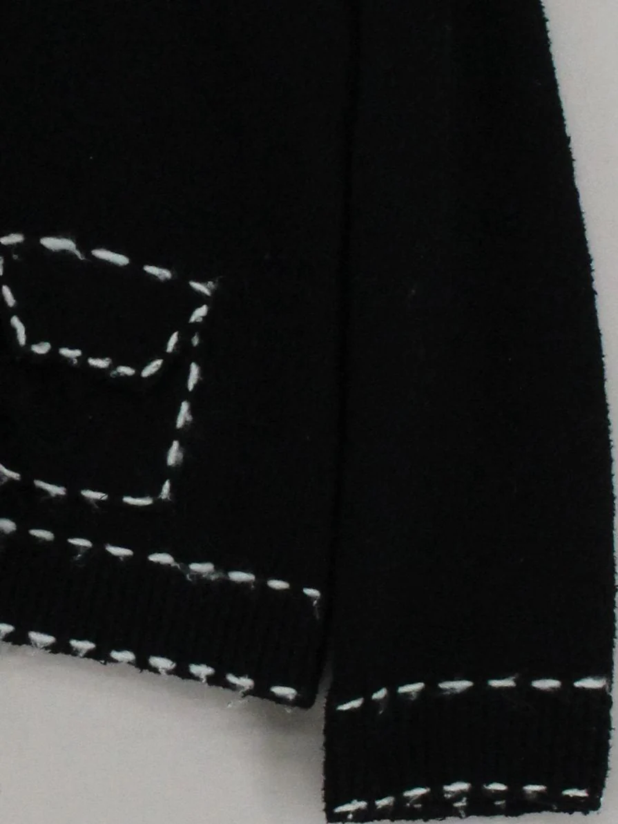 The Open Product Women's Cardigan Black Cotton with Nylon, Polyamide Cardigan - Image 4