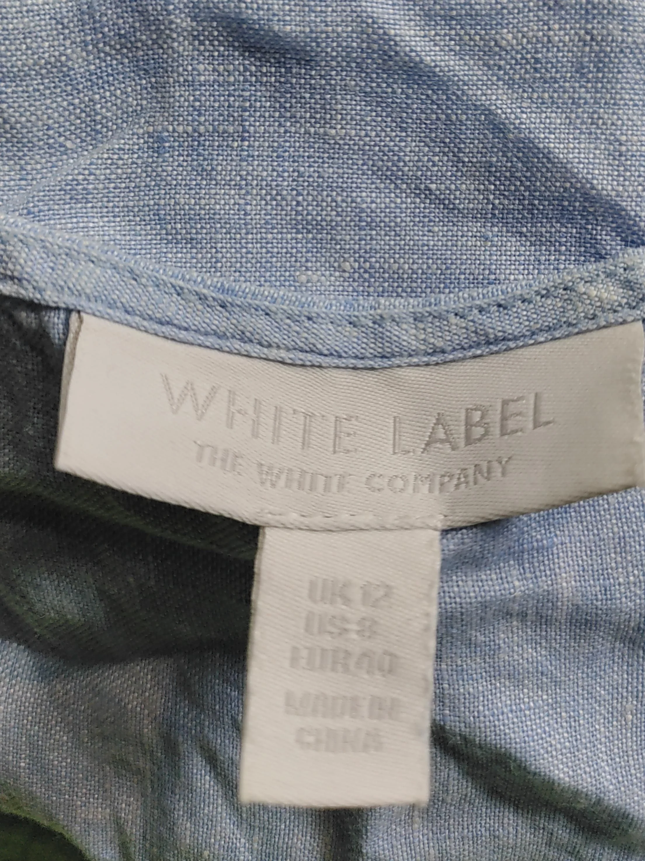 The White Company Women's Blouse UK 12 Blue 100% Linen Sleeveless V-Neck Basic - Image 5