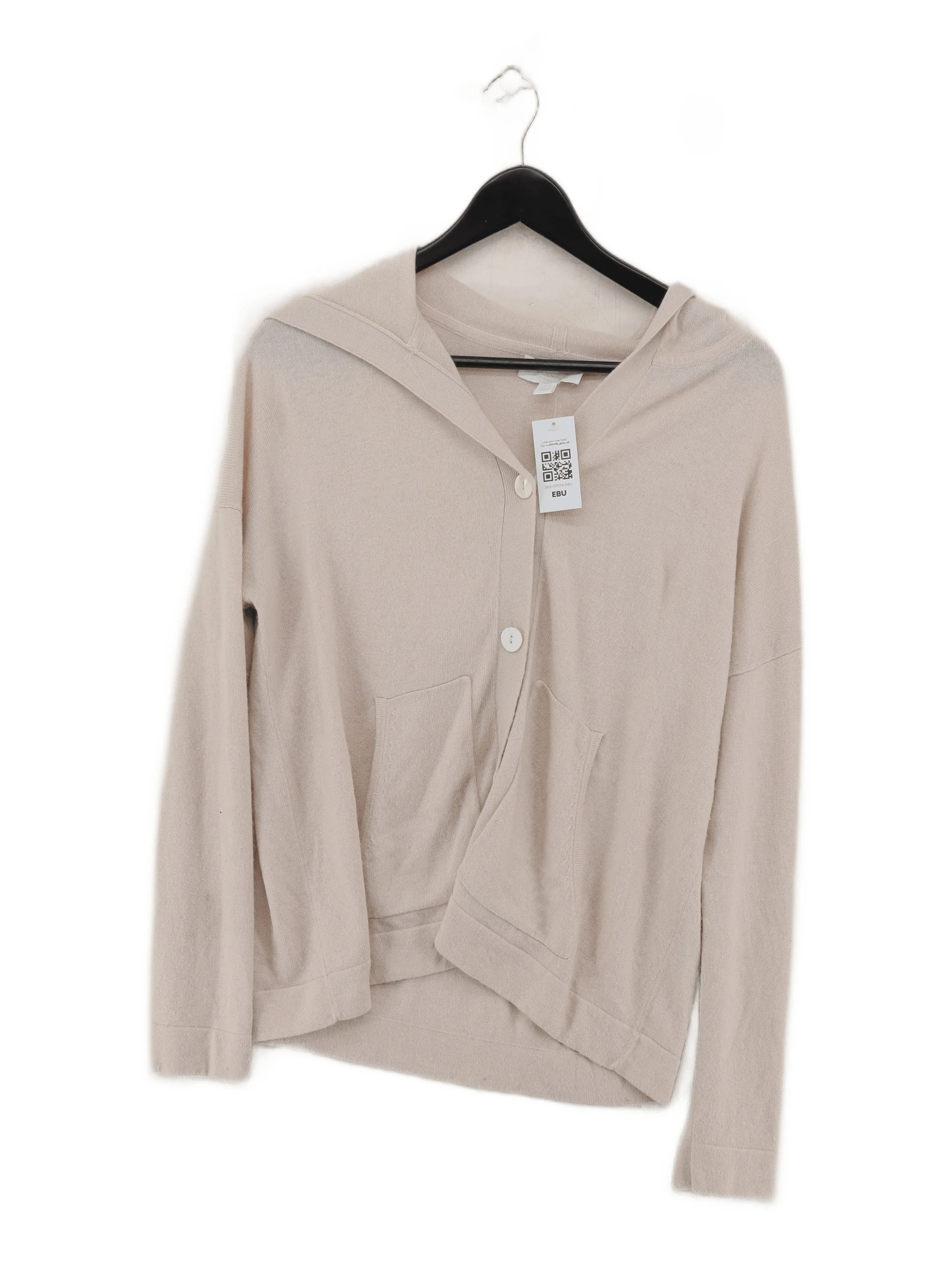 The White Company Women's Cardigan S Cream 100% Other Round Neck Cardigan