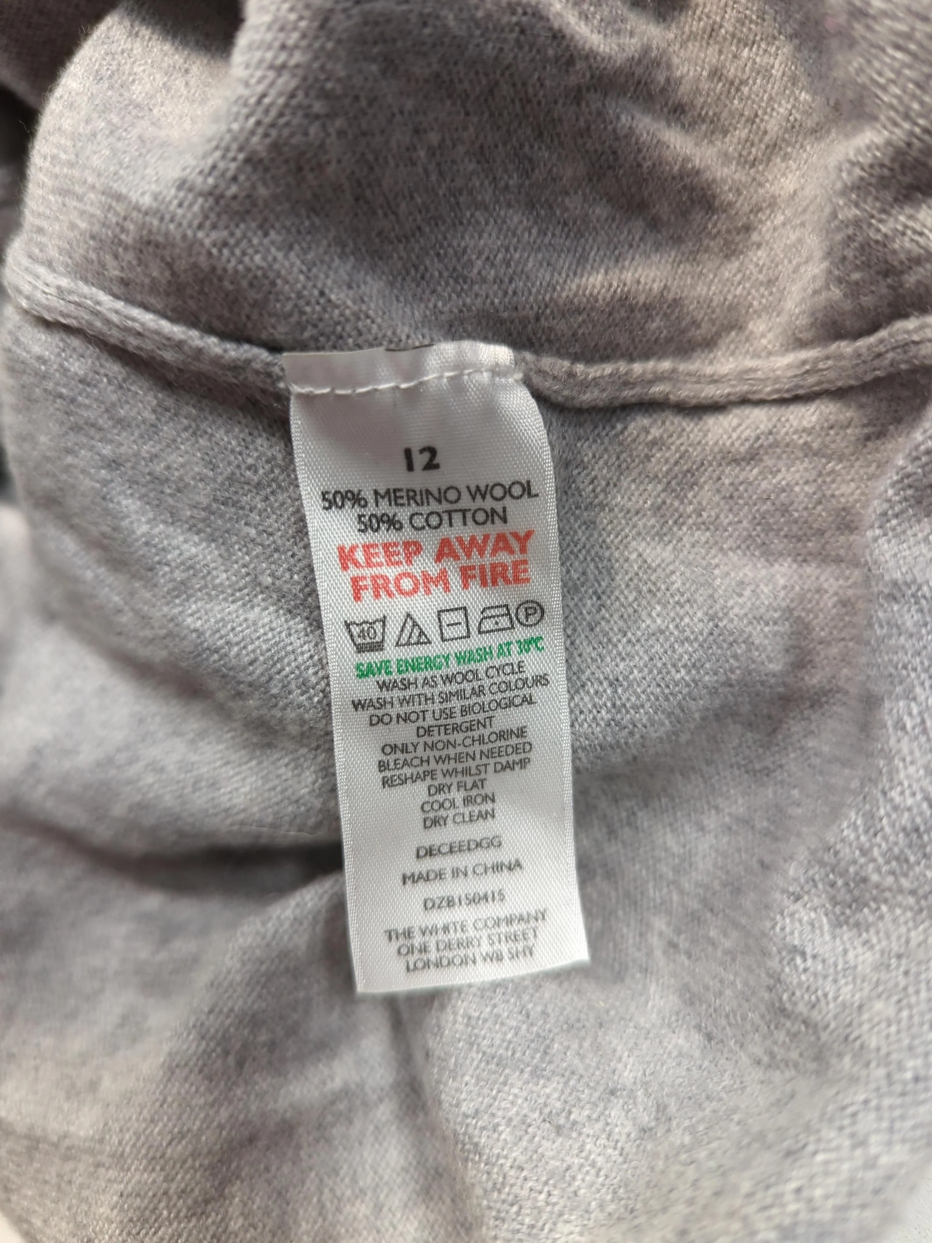 The White Company Women's Hoodie UK 12 Grey Wool with Cotton Pullover - Image 6