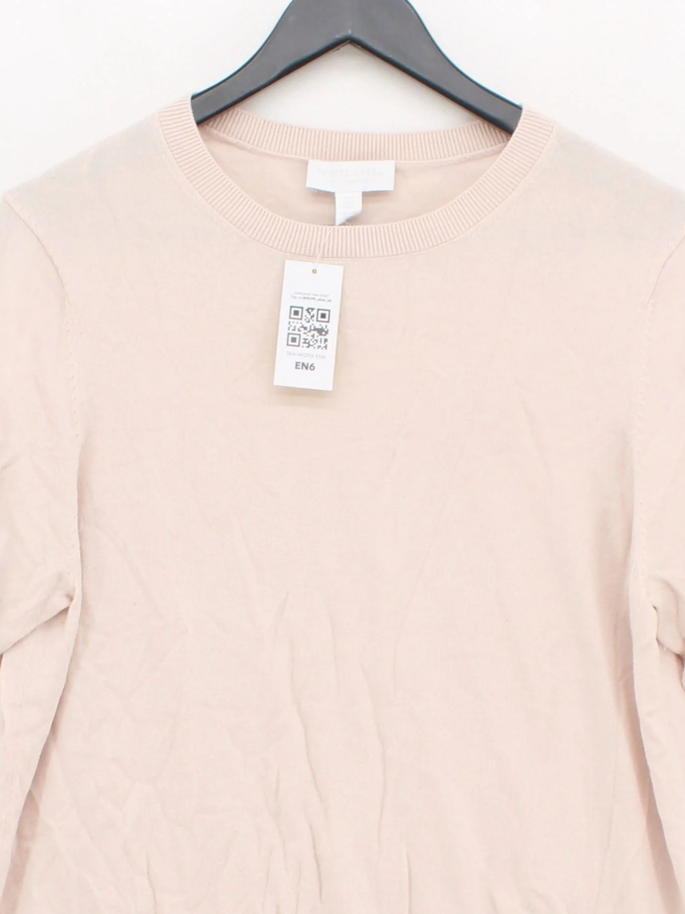 The White Company Women's Jumper L Pink Cotton with Viscose, Nylon Pullover - Image 3